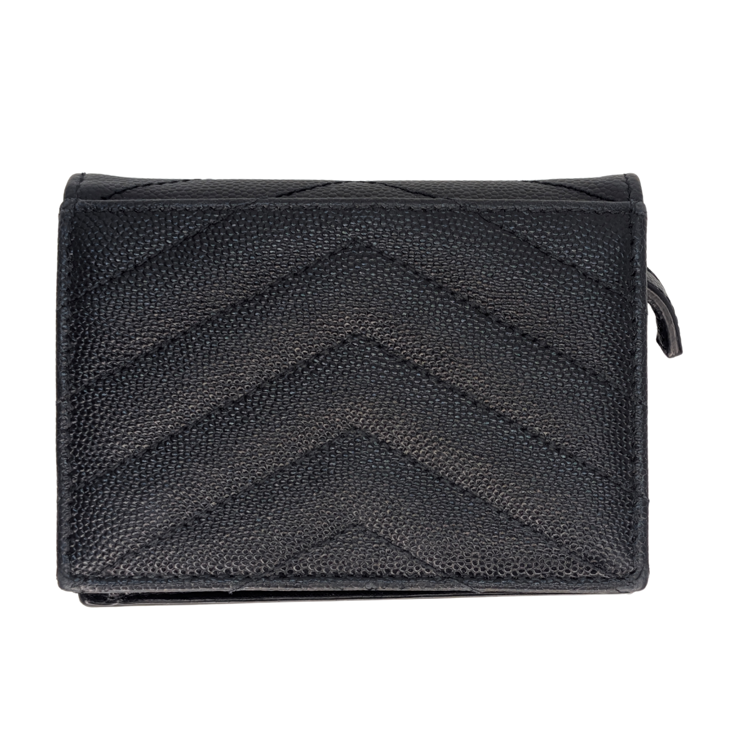 Saint Laurent Cassandre Metalasse Wallet Black
