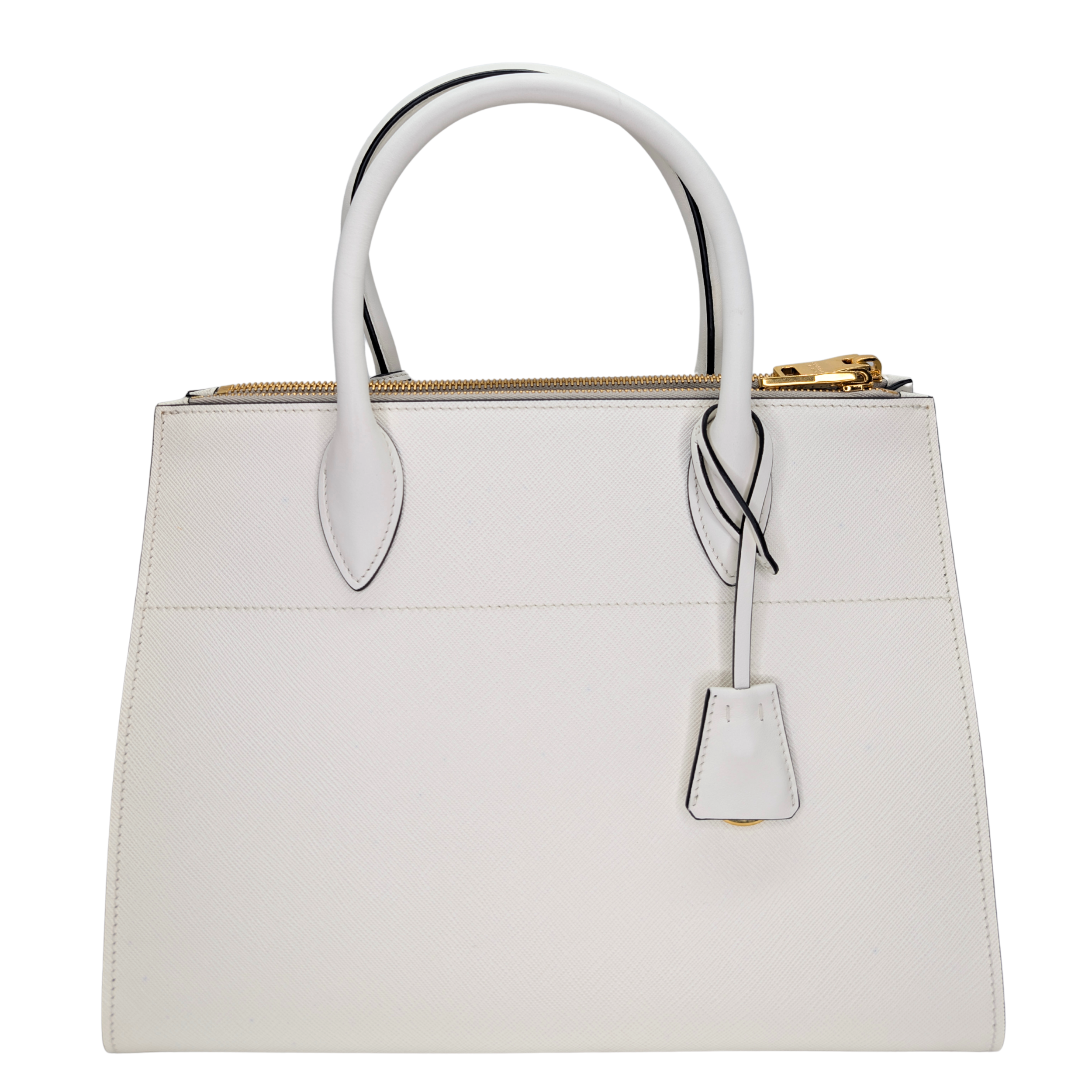 Prada Saffiano City Saffiano Paradigme Bag WHite