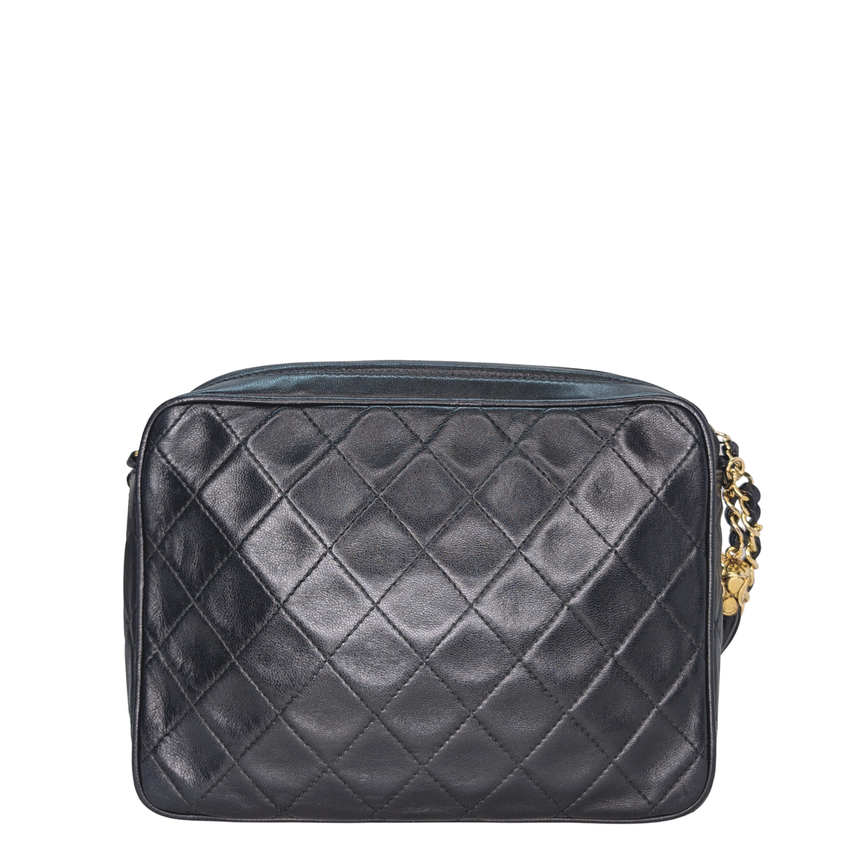 Chanel Vintage Diagonal Pocket Camera Bag Black GHW