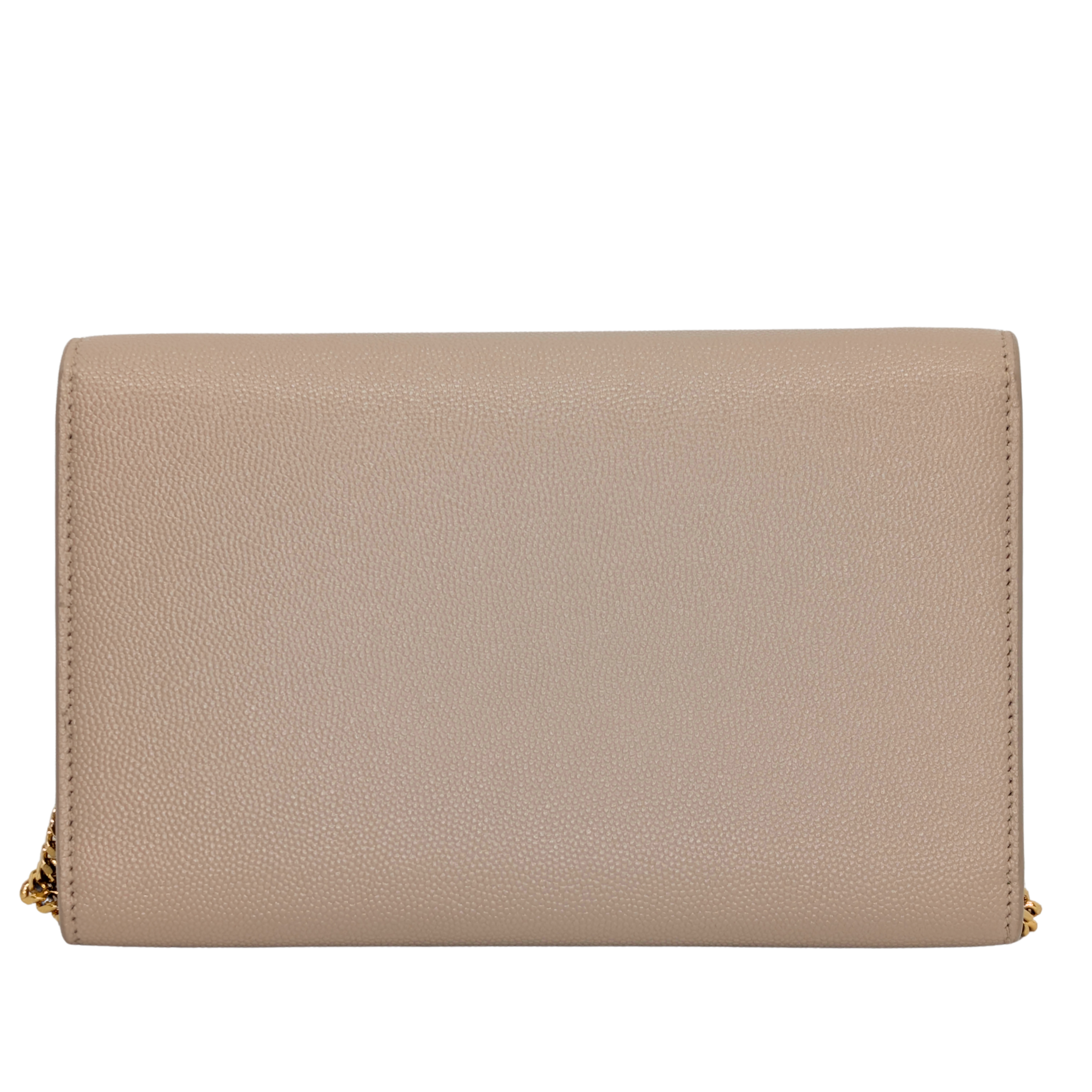 Saint Laurent Uptown Wallet on Chain Dark Beige