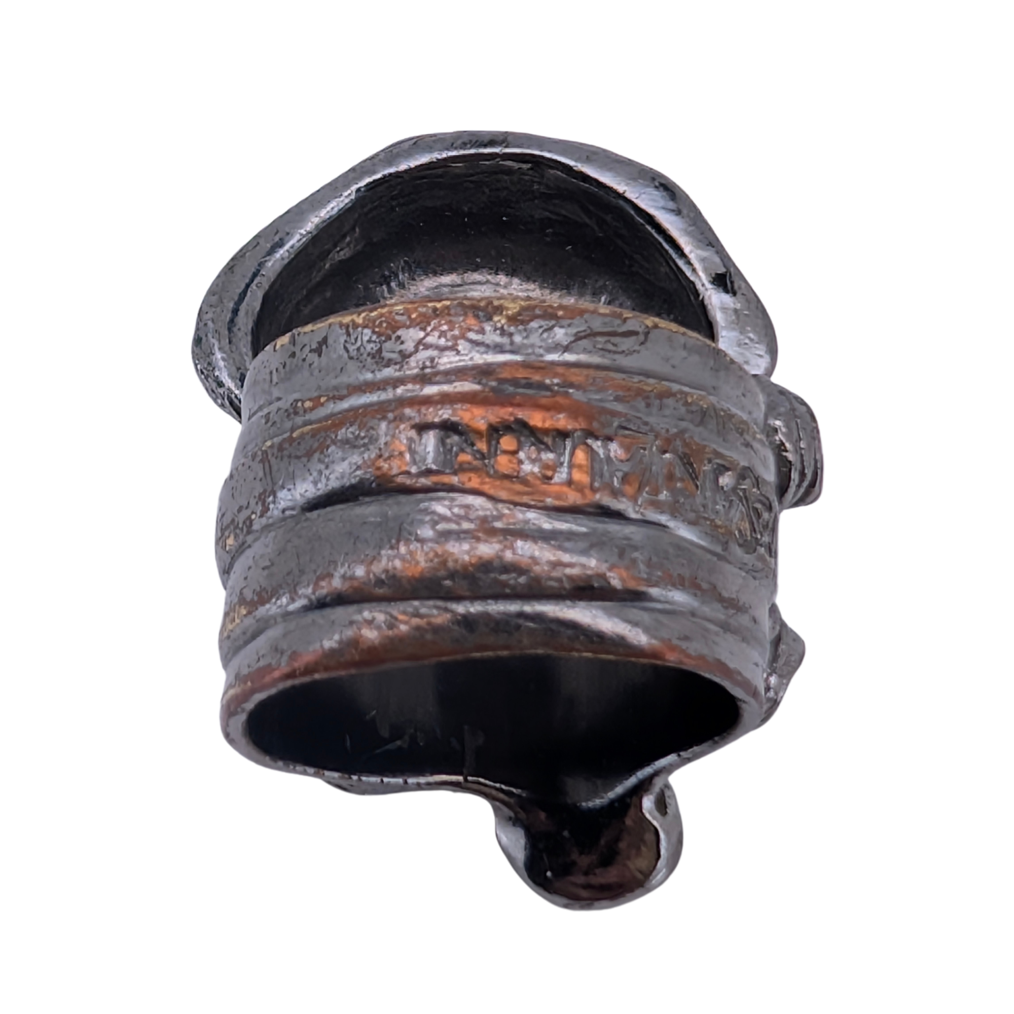 Saint Laurent Arty Cabochon Black Enamel Ring Size 55/O½