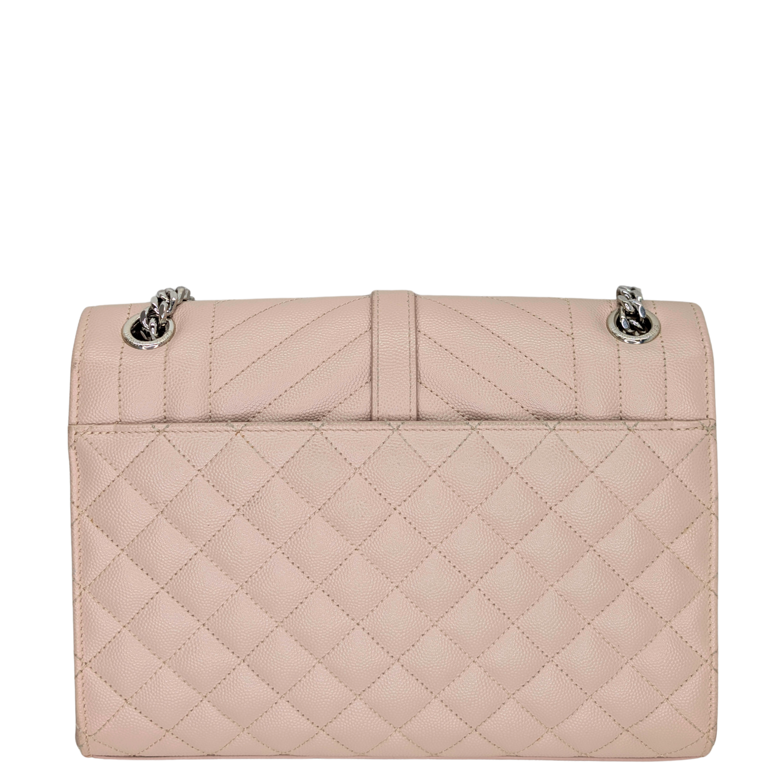 Saint Laurent Medium Envelope Bag Marble Pink