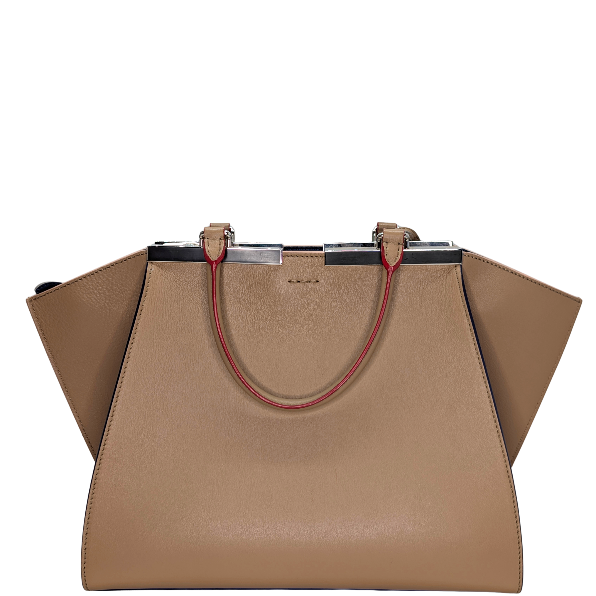 Fendi 3Jours Tote Bag Leather Camel Beige