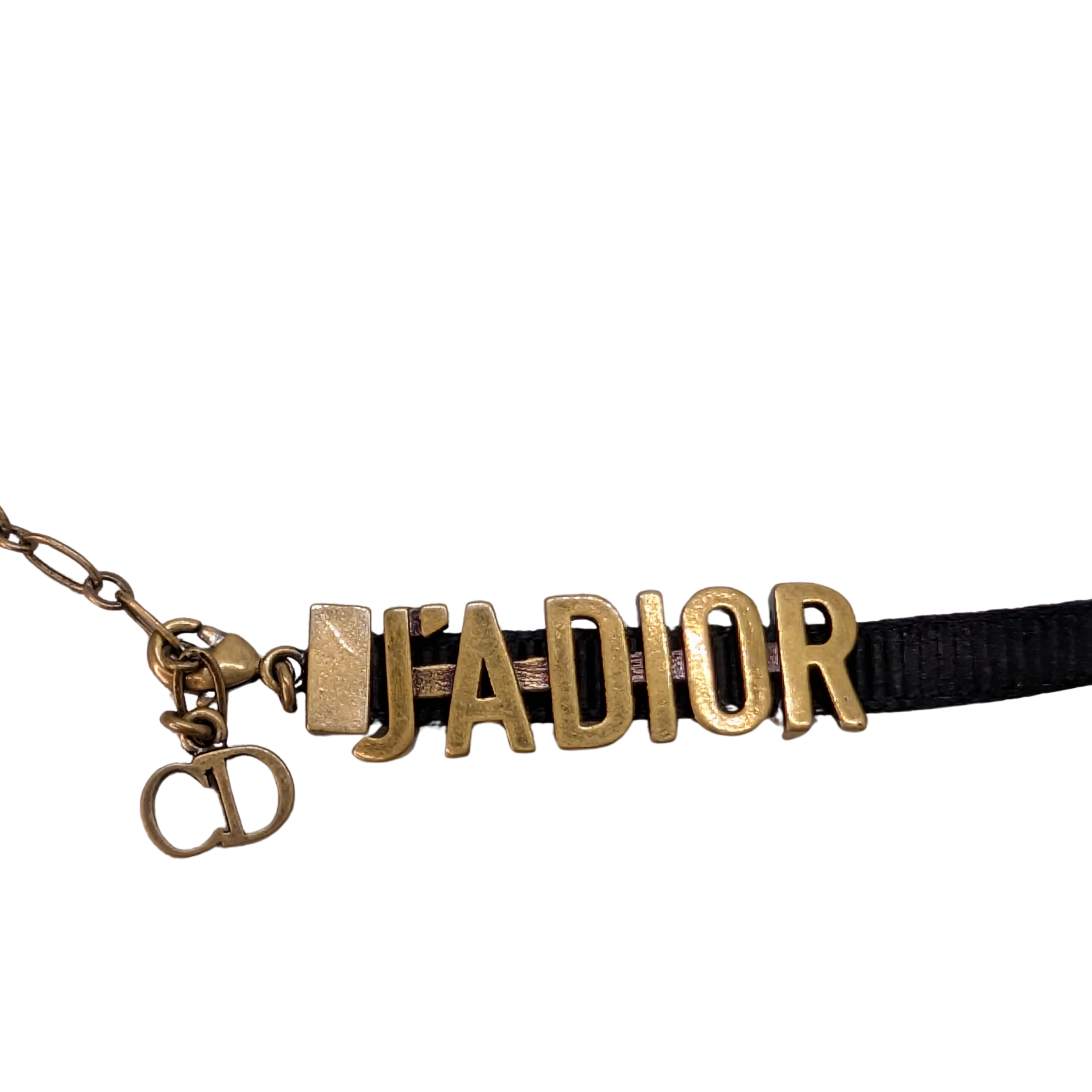 Christian Dior J'Adior Logo Choker Necklace Black