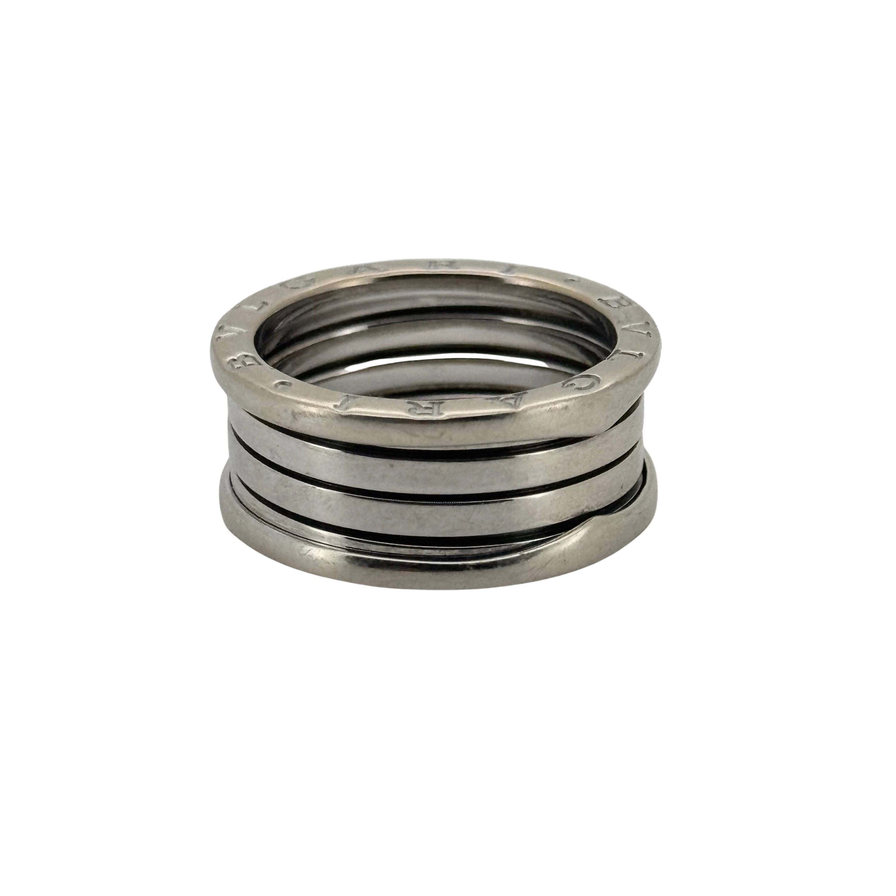 Bvlgari B.zero1 four-band ring in 18k white gold size 61/T