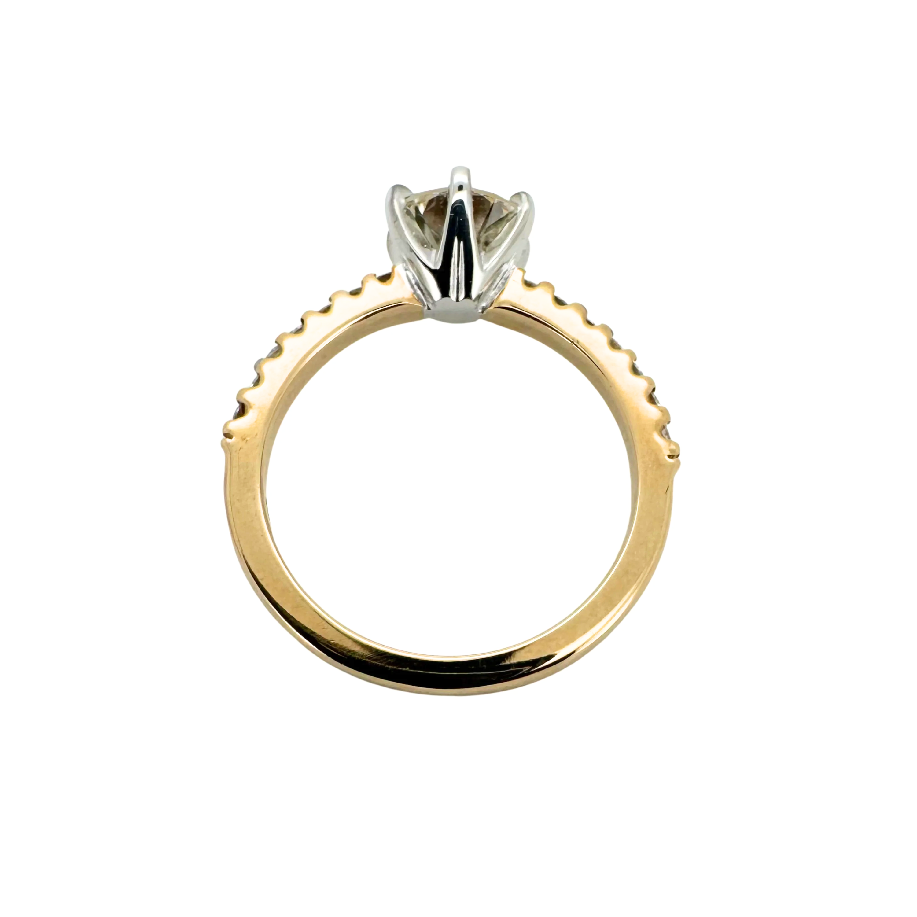 1.0ct Round Brilliant Natural Diamond on 9ct/18ct Gold Ring K½