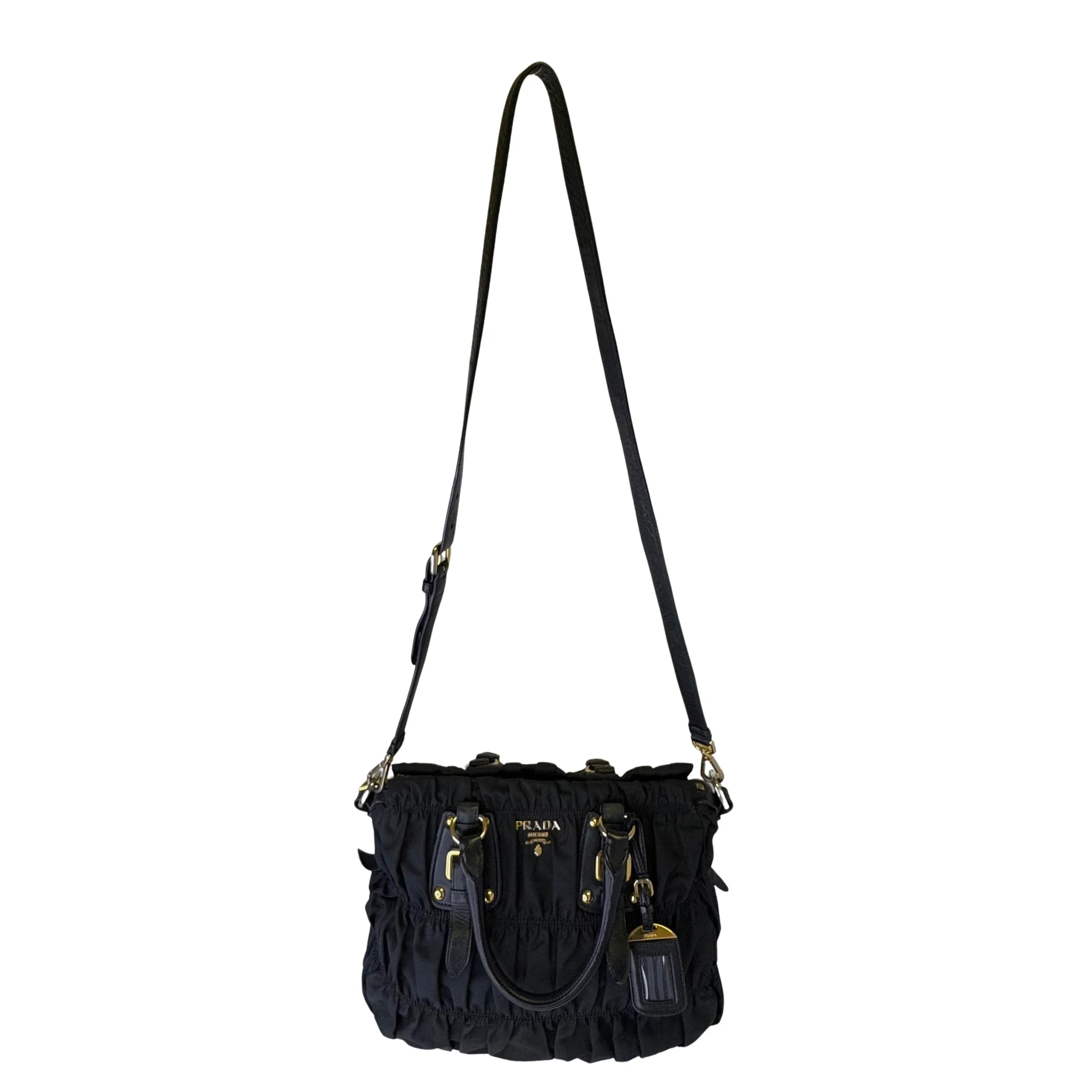Prada Black Tessuto Nylon x Leather Tote Bag - Lost Designer