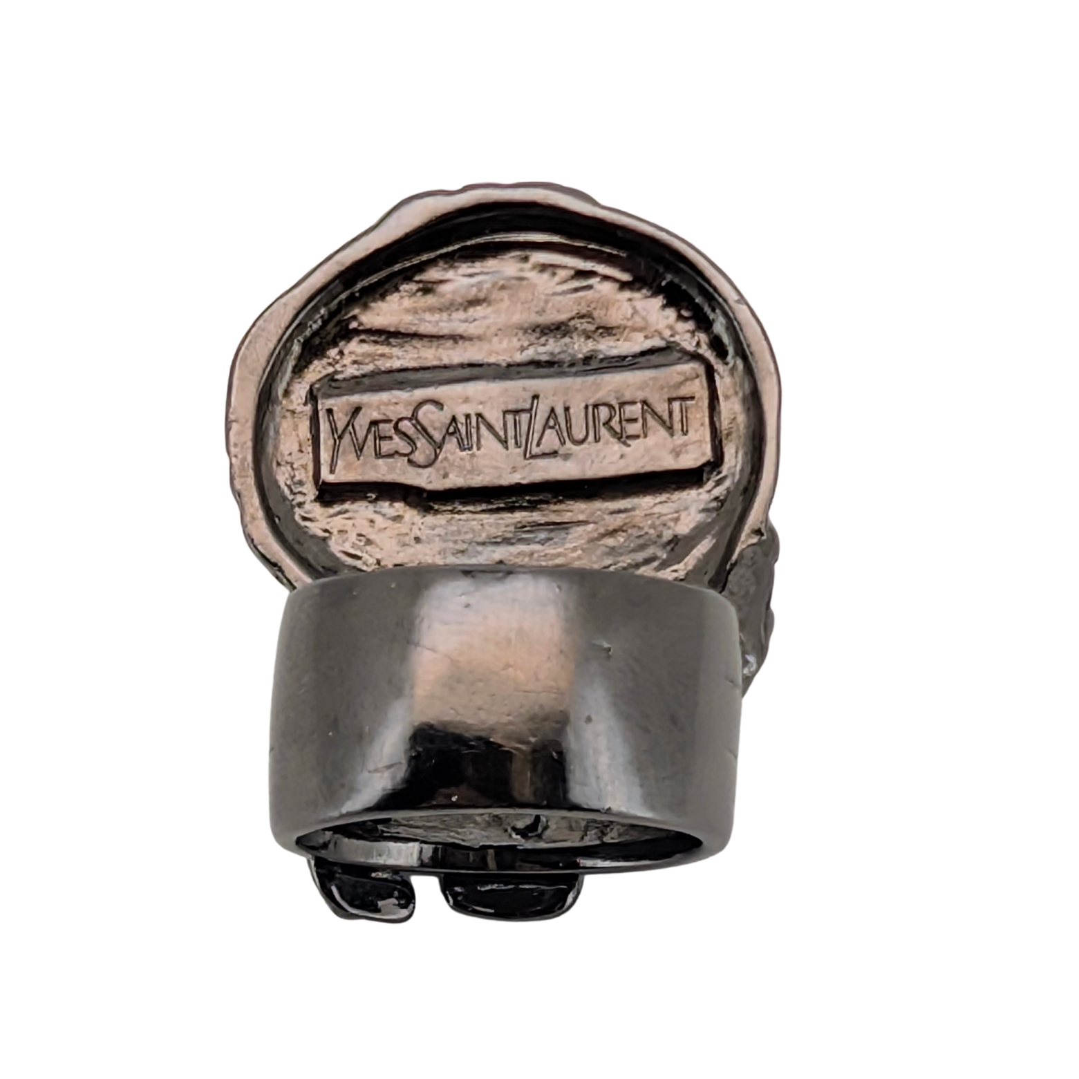 Saint Laurent Arty Red Enamel Ring Size 56/P½