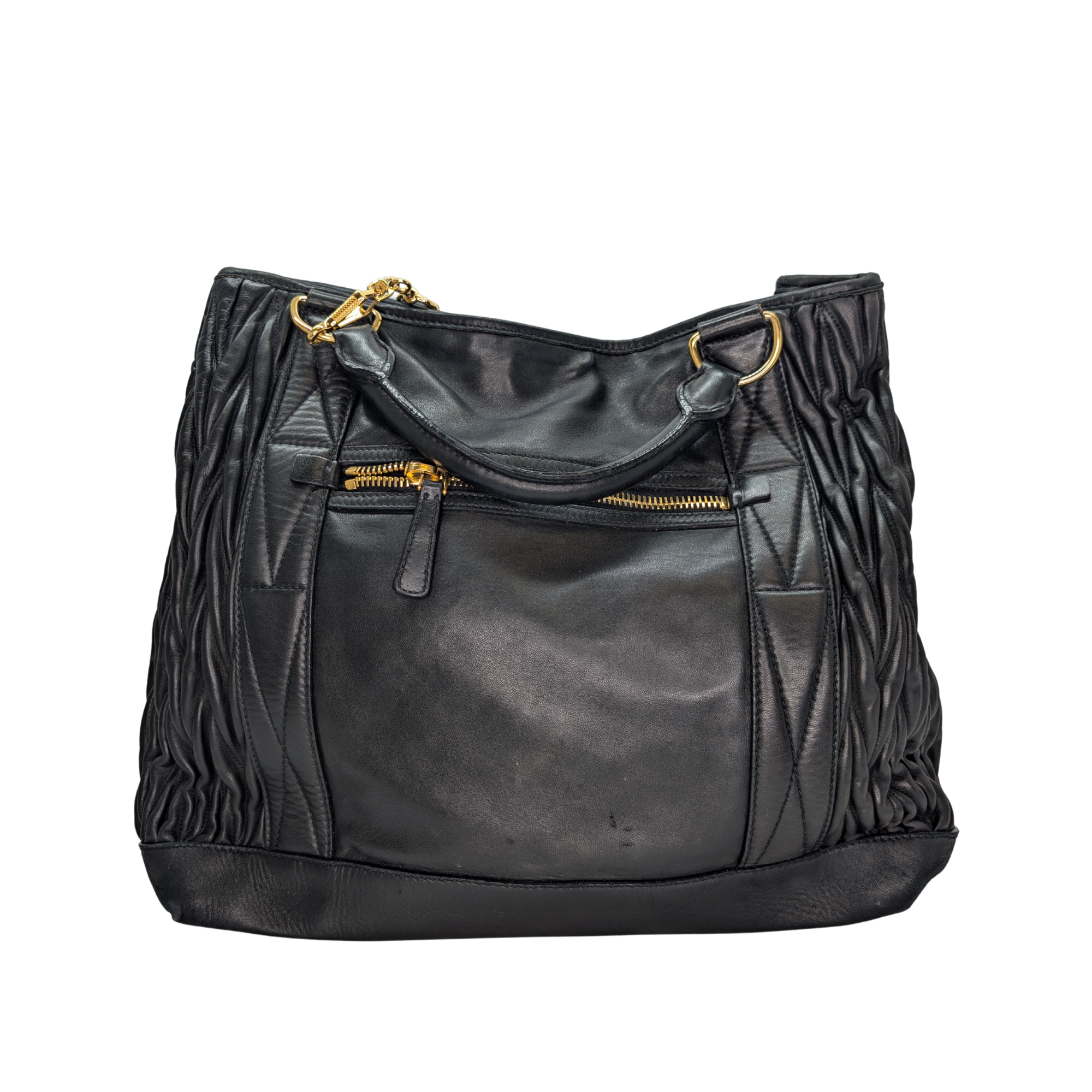 Miu Miu Matelasse Tote Bag Black - Lost Designer