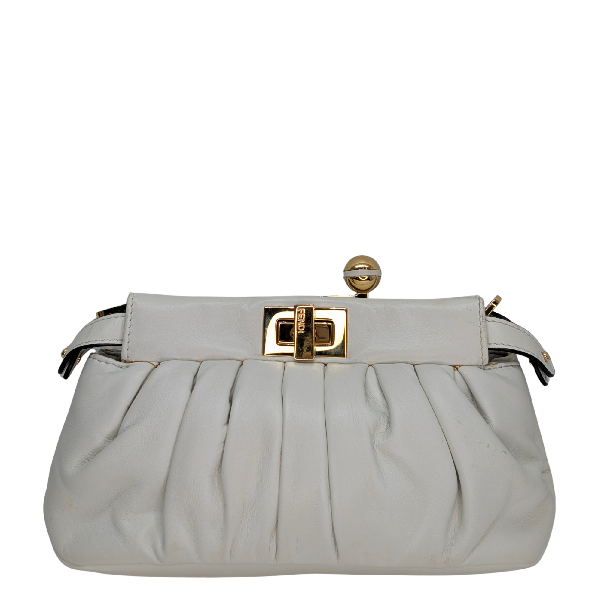 Fendi Peekaboo Click Handbag White