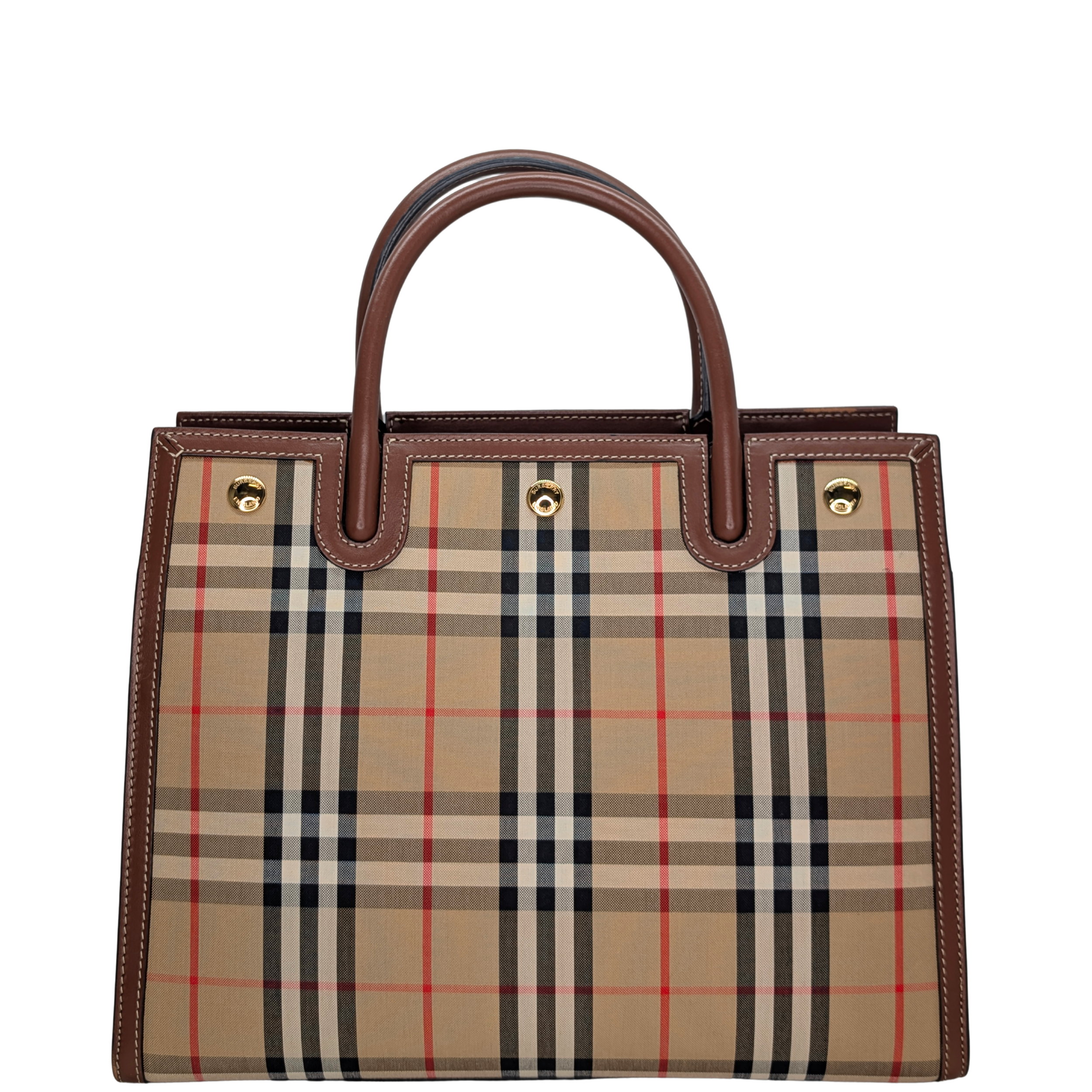 Burberry Check Title 2Way Tote Crossbody Bag