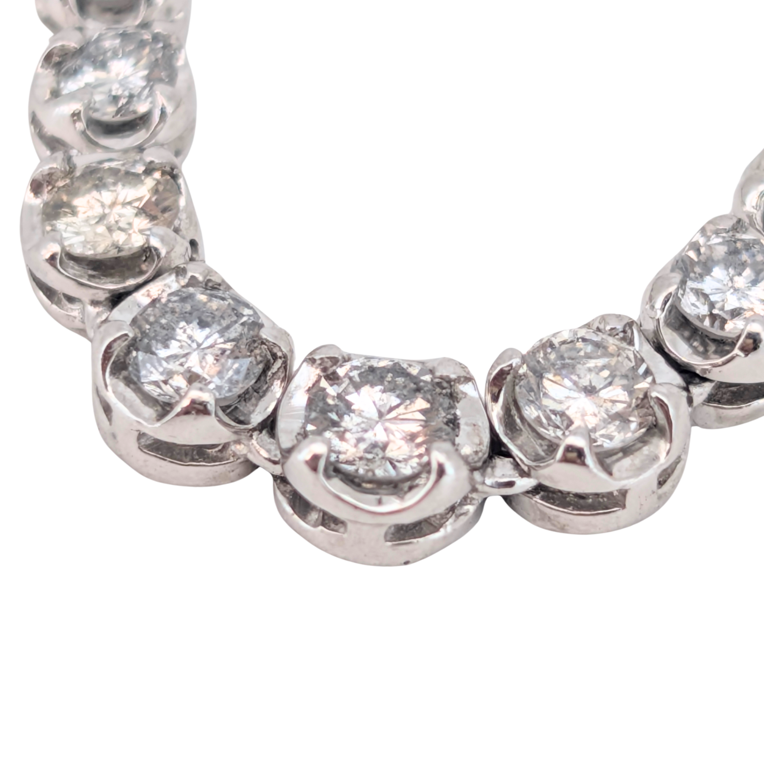 3.00Ct Natural Diamond Tennis Necklace On Platinum