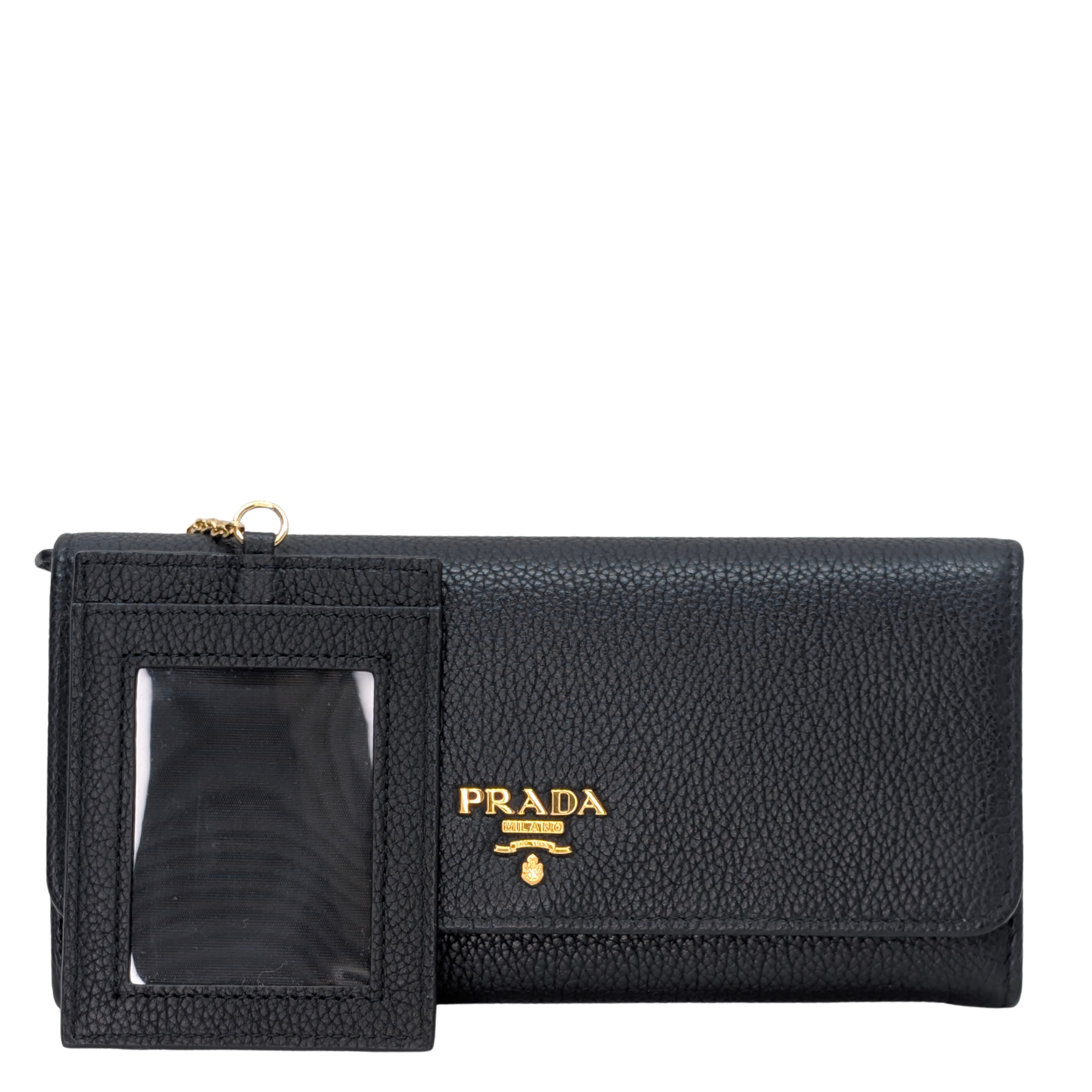 Prada Vitello Grain Nero Long Wallet