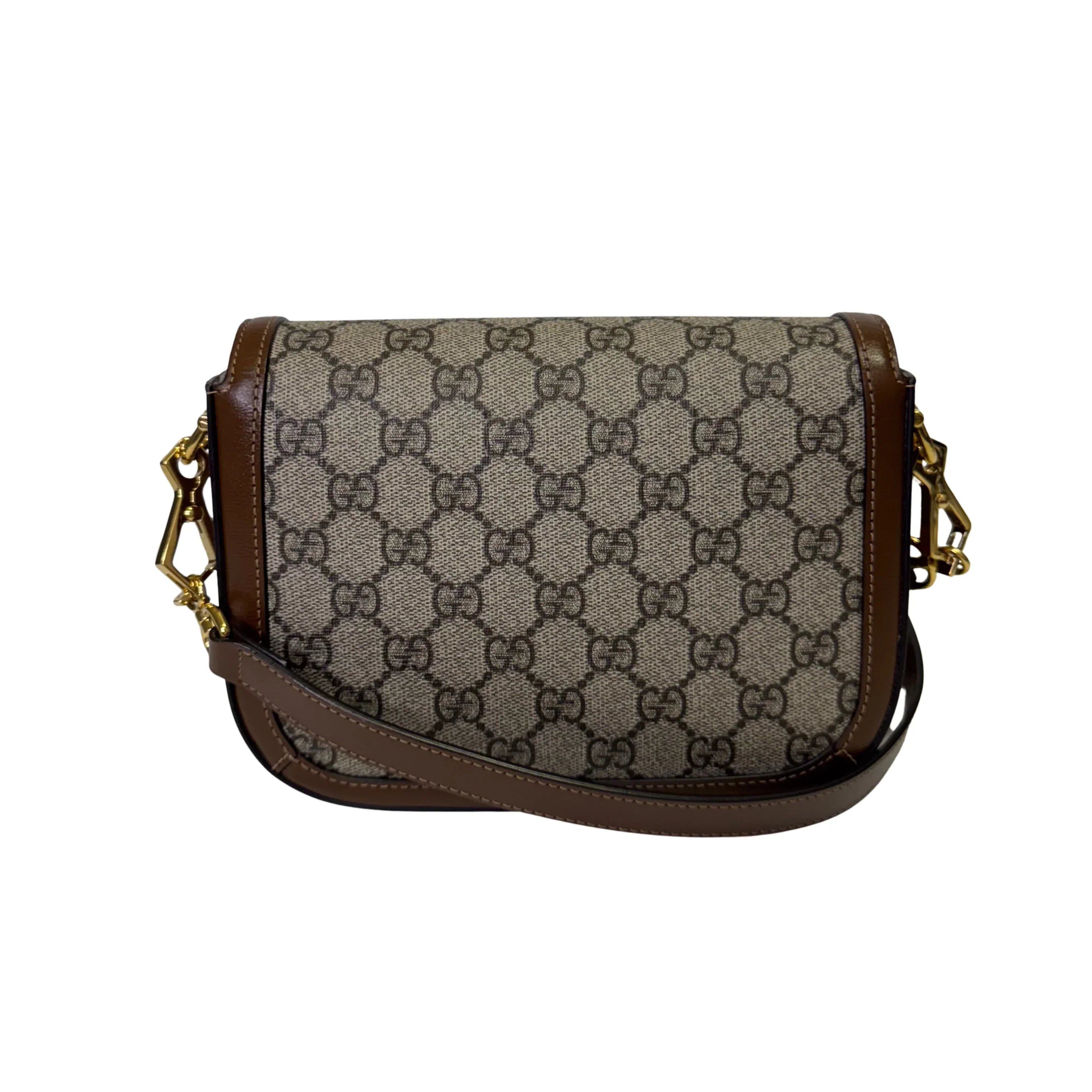 Gucci Horsebit 1955 Shoulder Bag GG Supreme Canvas/Leather Beige/Brown - Lost Designer