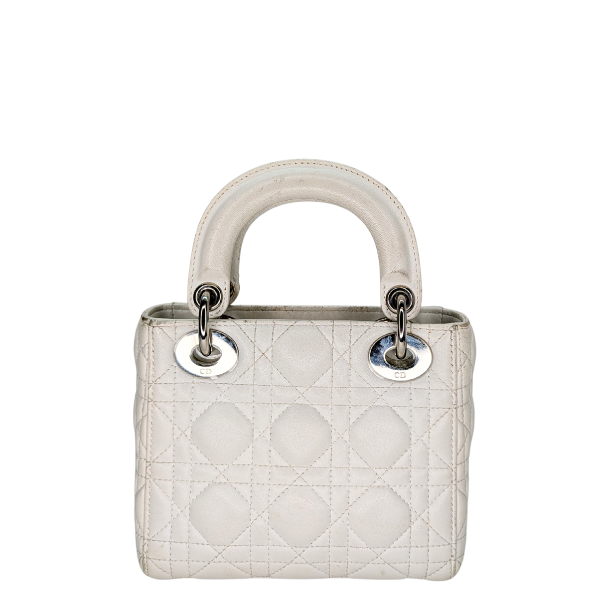 Dior Cannage Mini Lady Bag White