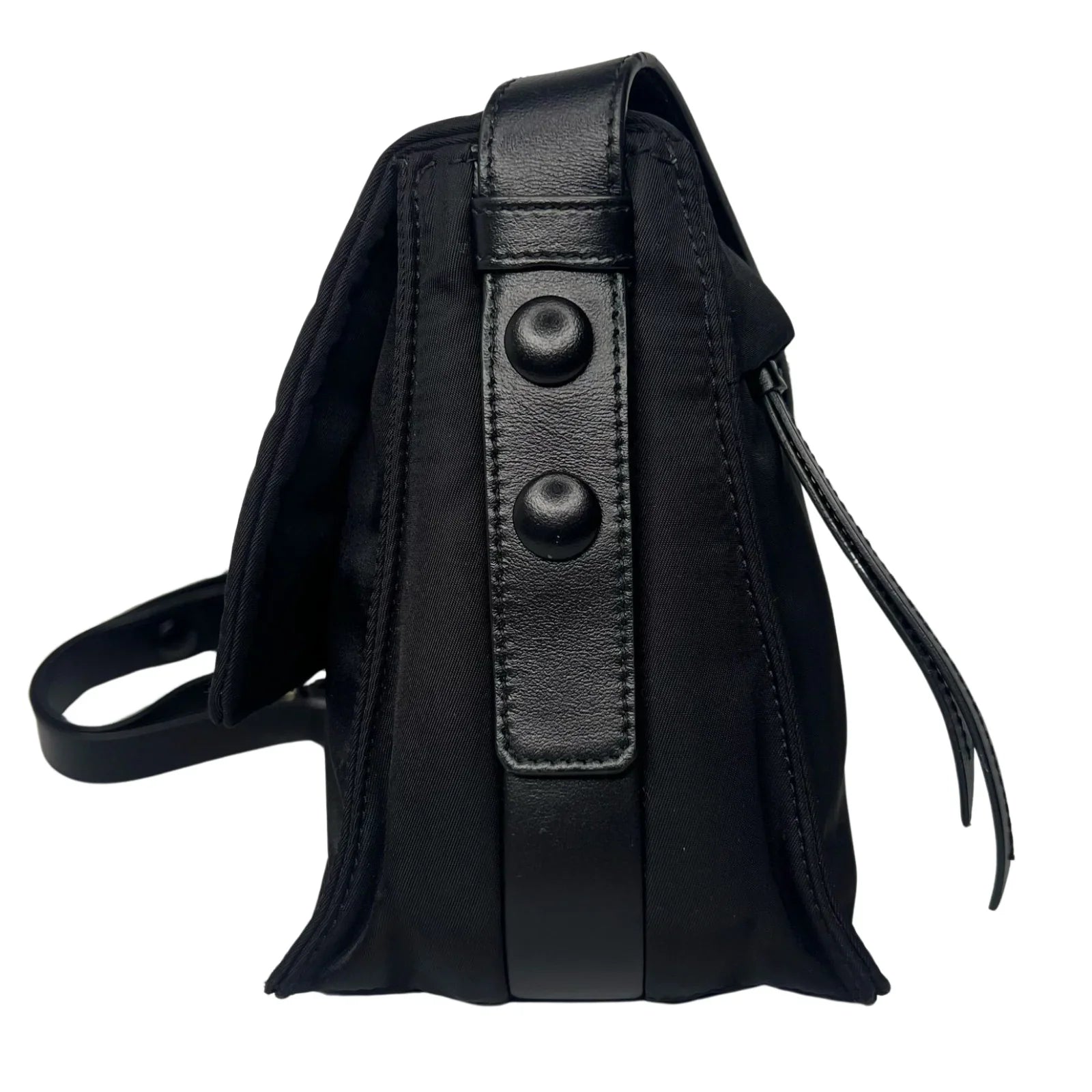 Prada Nylon Crossbody Bag with Flap Closure – Black - Lost Designer