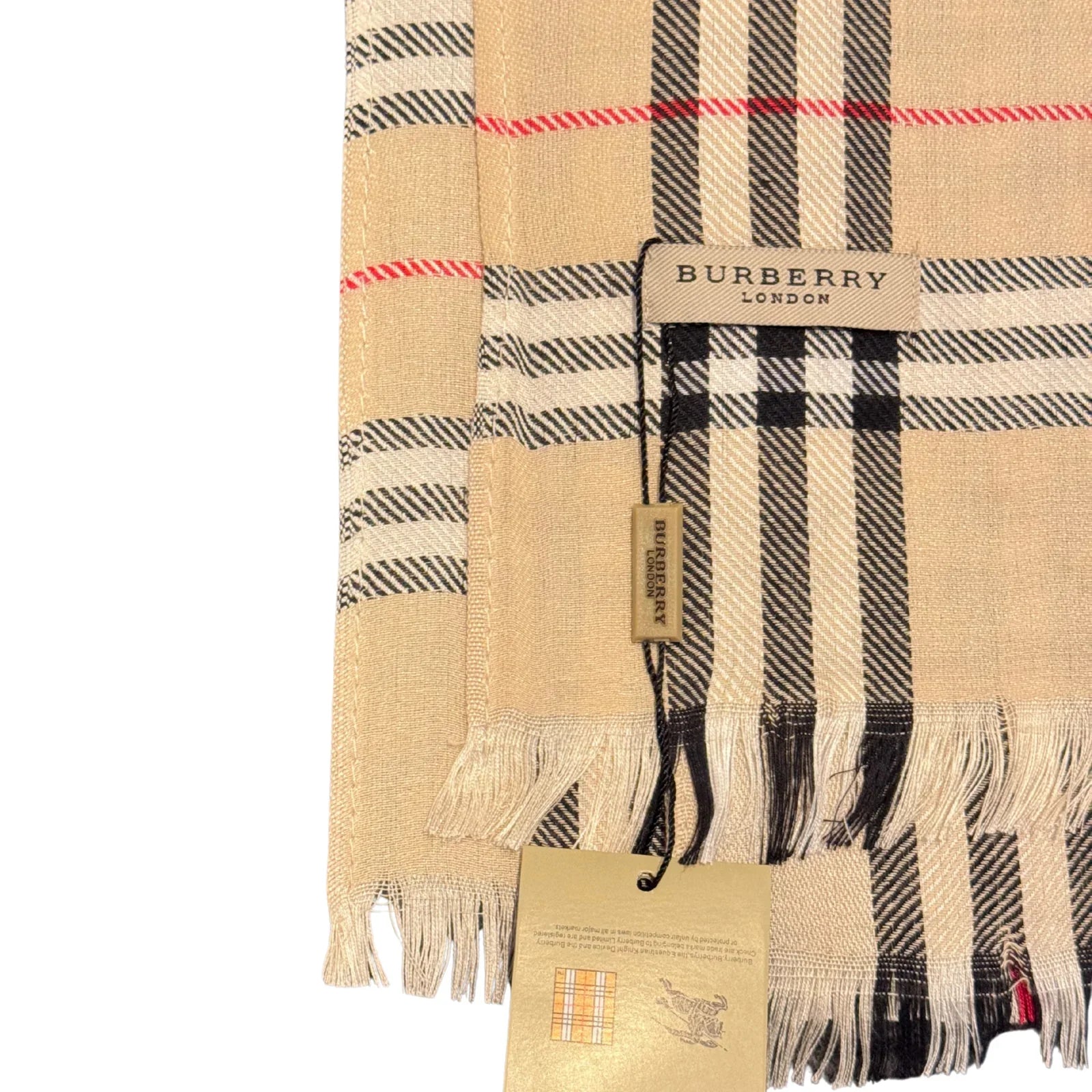 Burberry Check Scarf Shawl Silk x Wool - Lost Designer