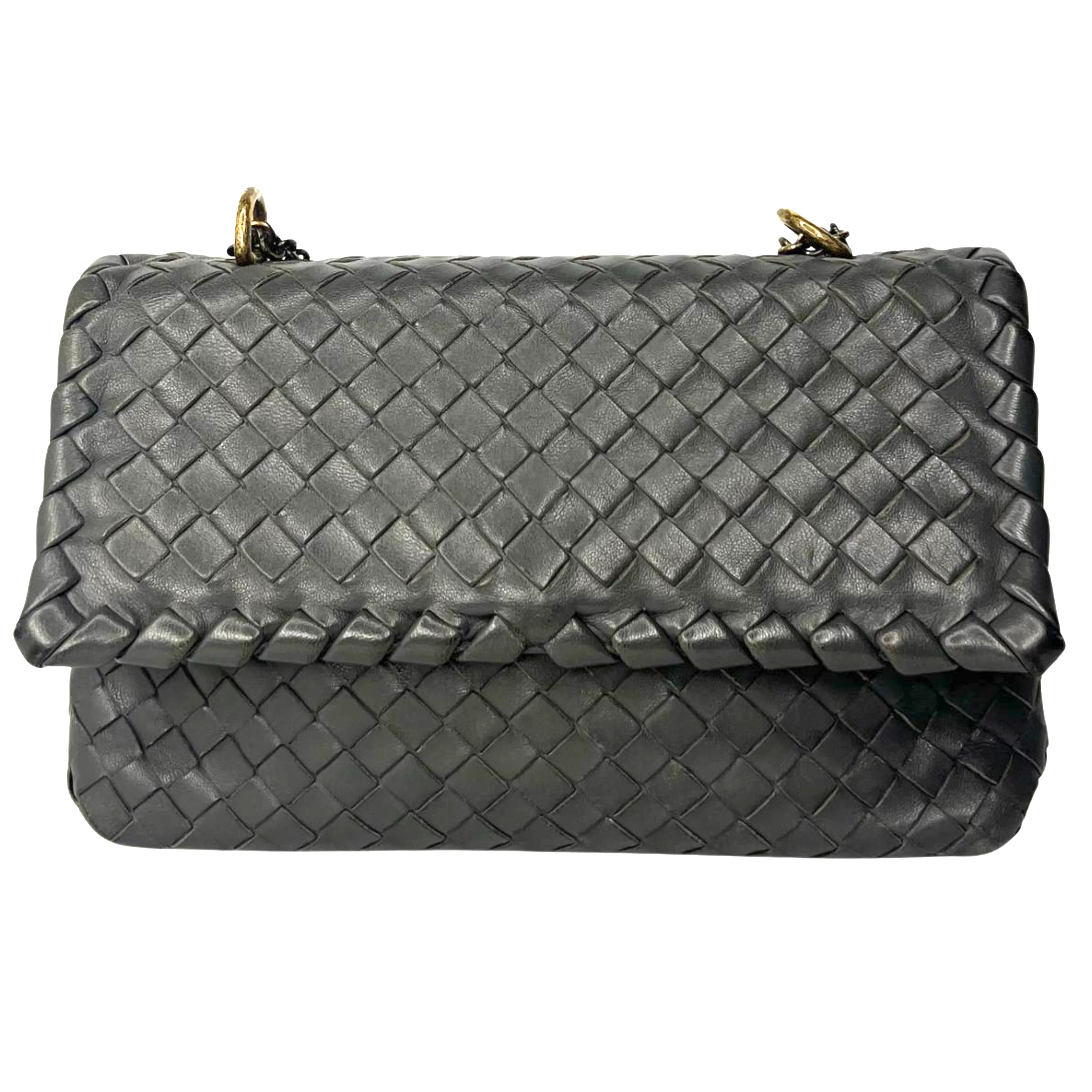 Bottega Veneta Nappa Intrecciato Medium Olimpia Bag – Steel Grey - Lost Designer
