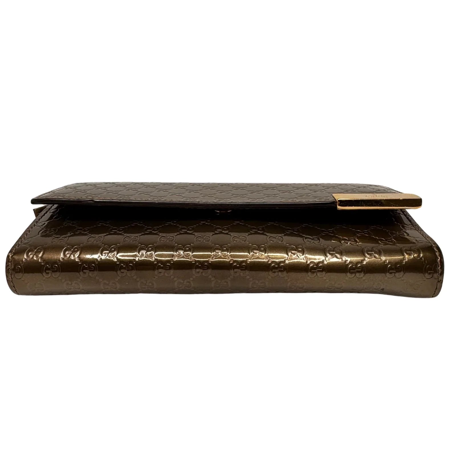 Gucci Leather Wallet on Chain Metallic Silver-Bronze - Lost Designer