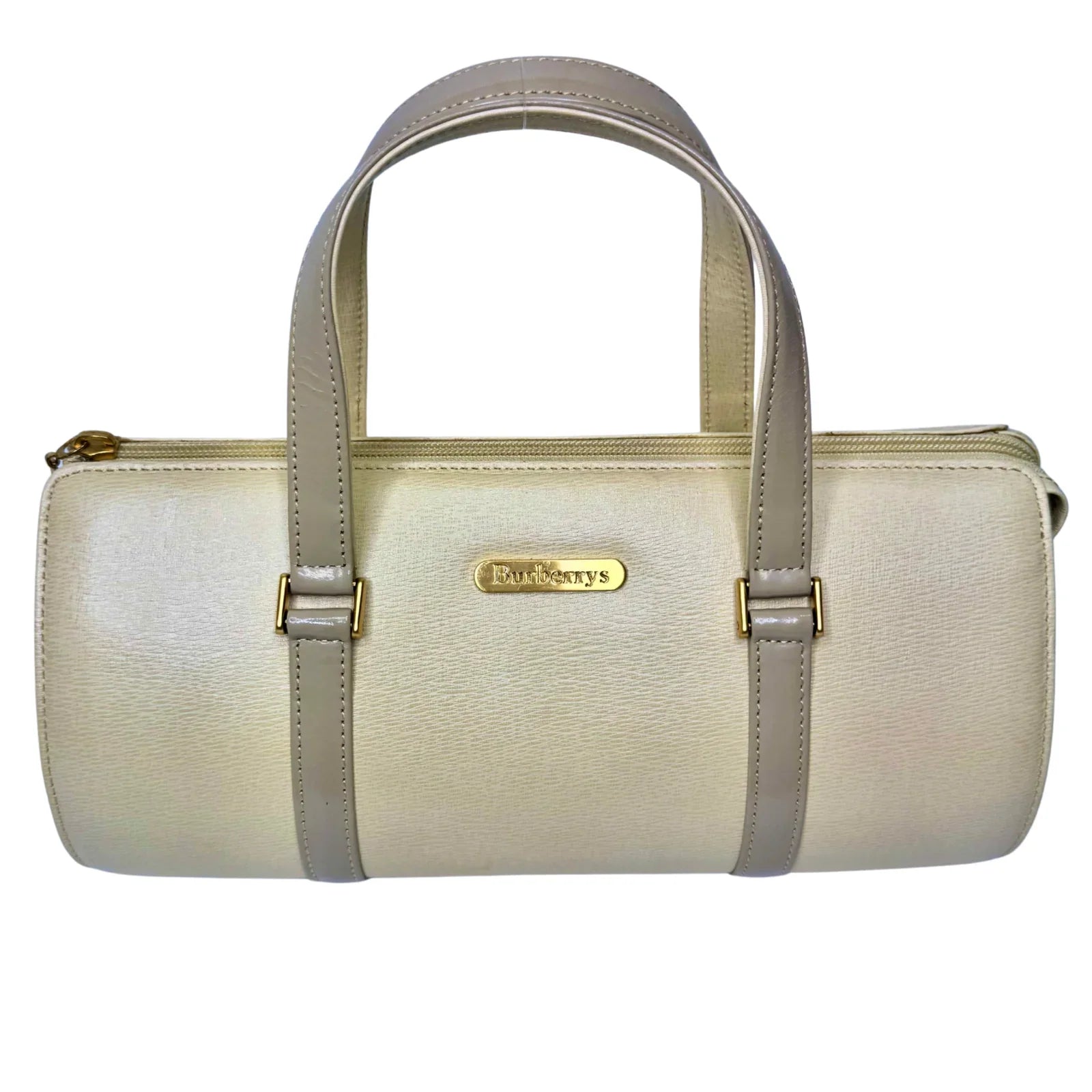 Burberry Mini Boston Bag Leather Beige - Lost Designer