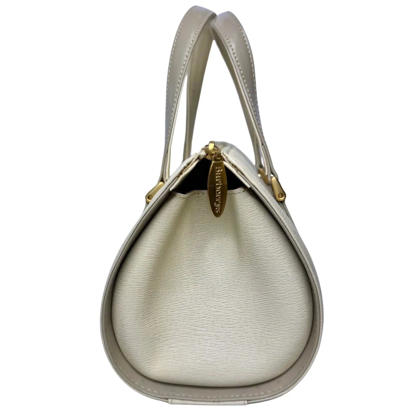 Burberry Mini Boston Bag Leather Beige - Lost Designer