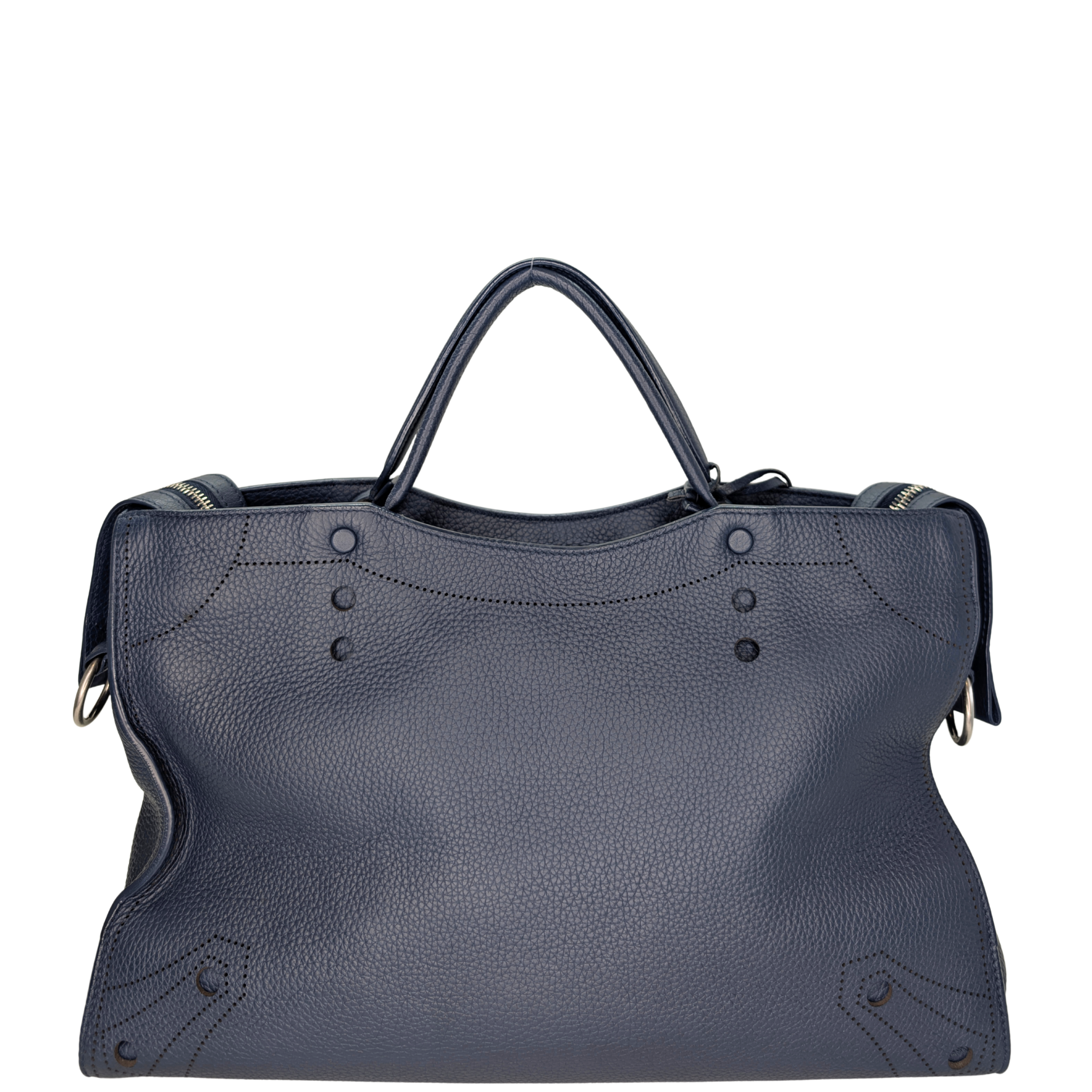 Balenciaga City Blackout Stud-Free Bag Navy