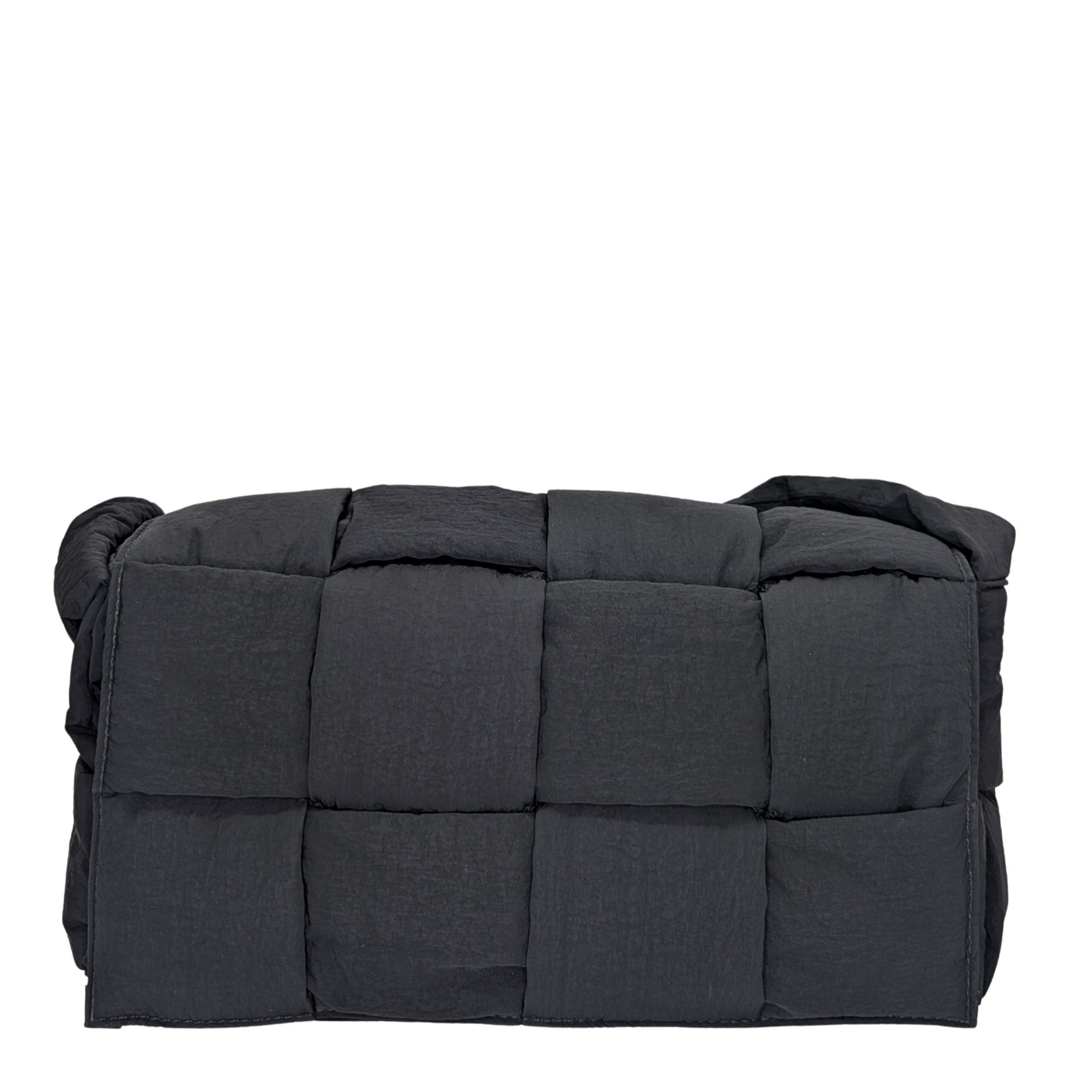 Bottega Nylon Intrecciato Padded Tech Cassette Bag Black