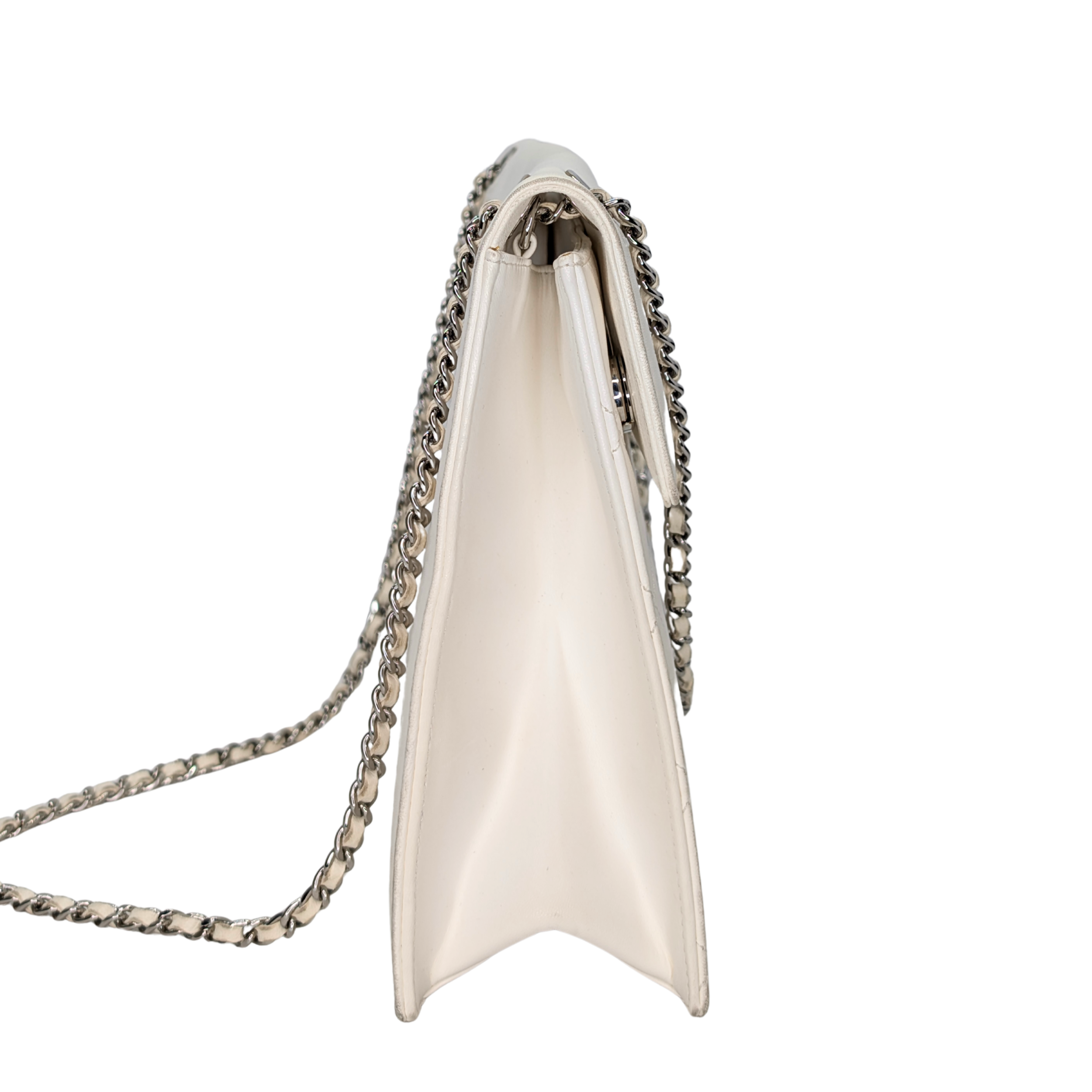 Chanel 2014 Delivery Cutout Handle Bag White