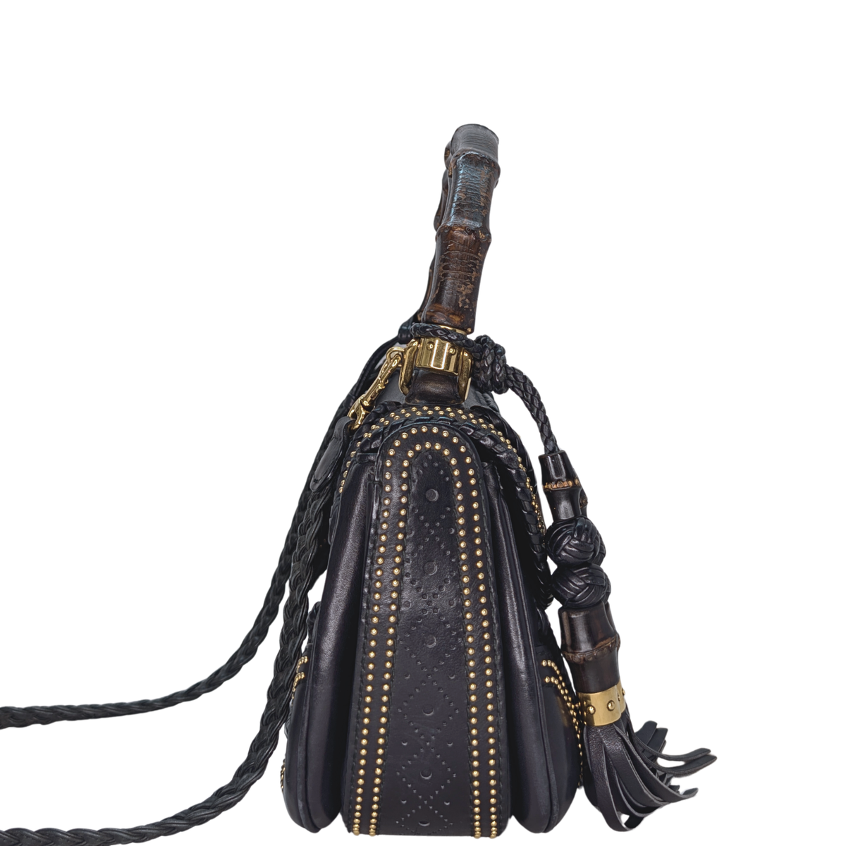 Gucci New Bamboo Top Handle Bag Black