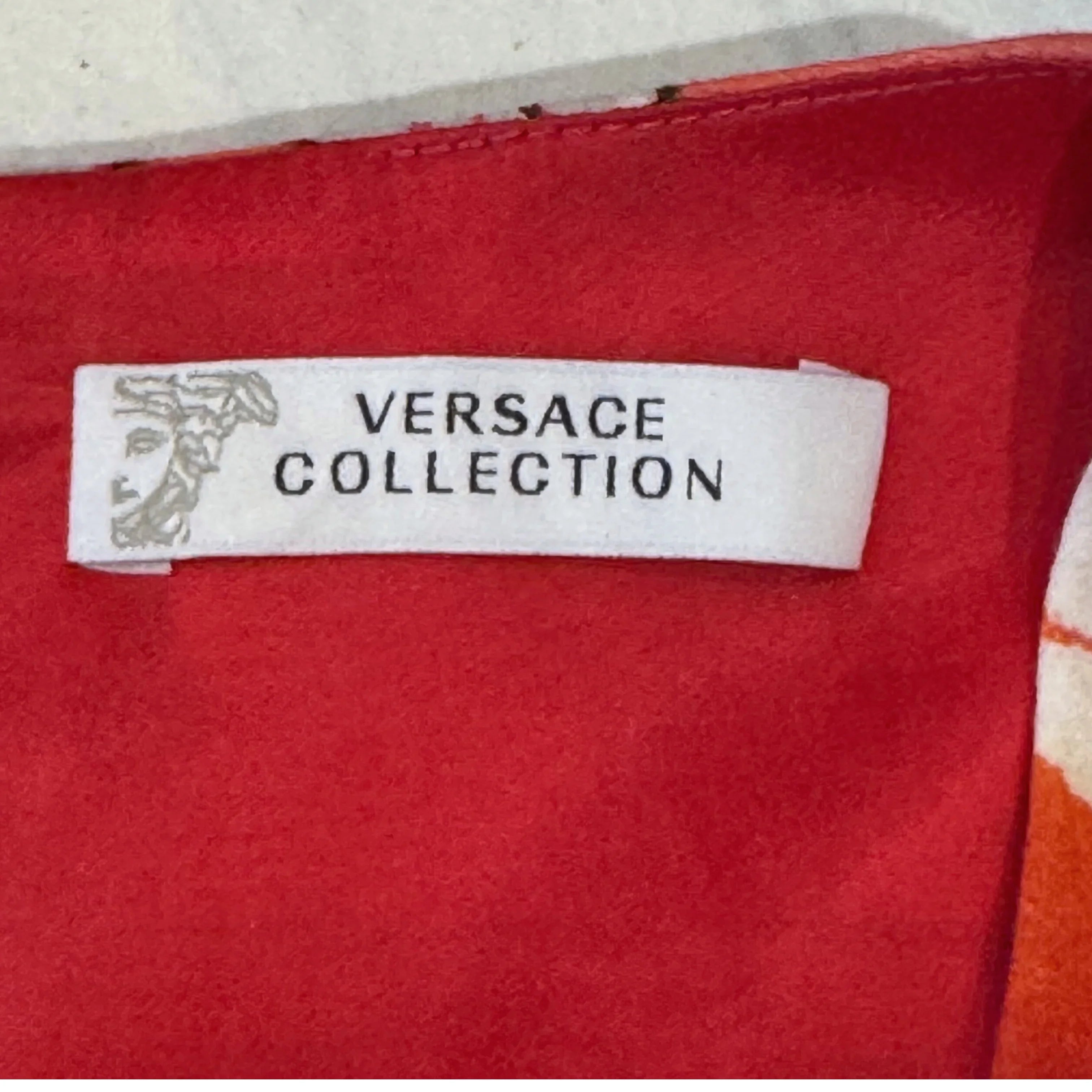Versace Pink x Orange Baroque Print Sleeveless Dress Size 42 - Lost Designer