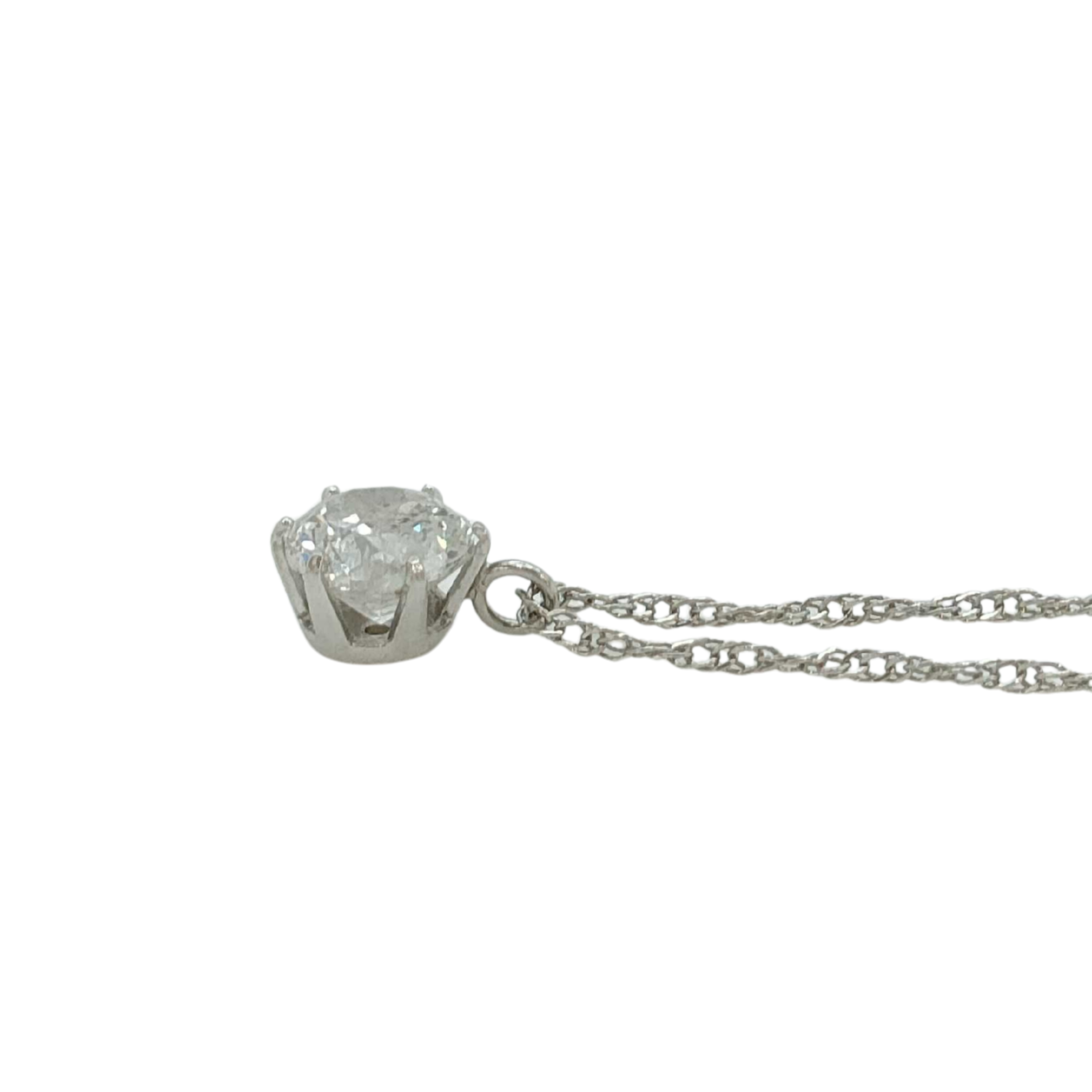 0.60Ct Natural Diamond Solitaire Pendant Necklace In Platinum