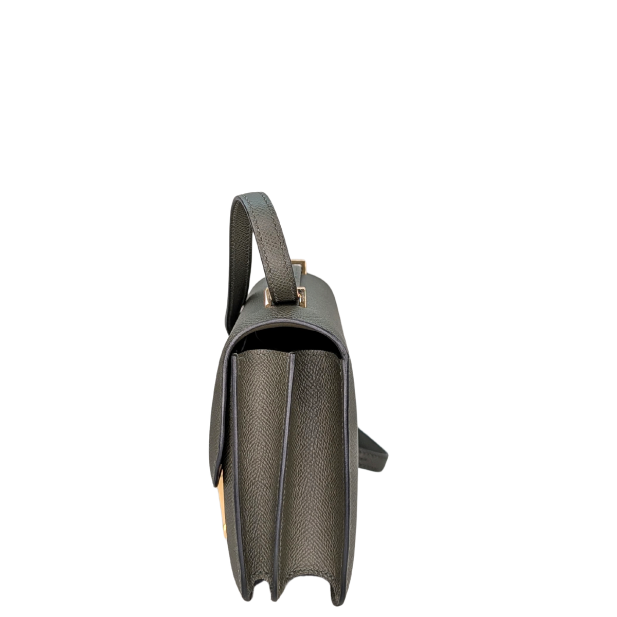 Hermes Mini Constance Epsom Vert De Gris GHW B Stamp