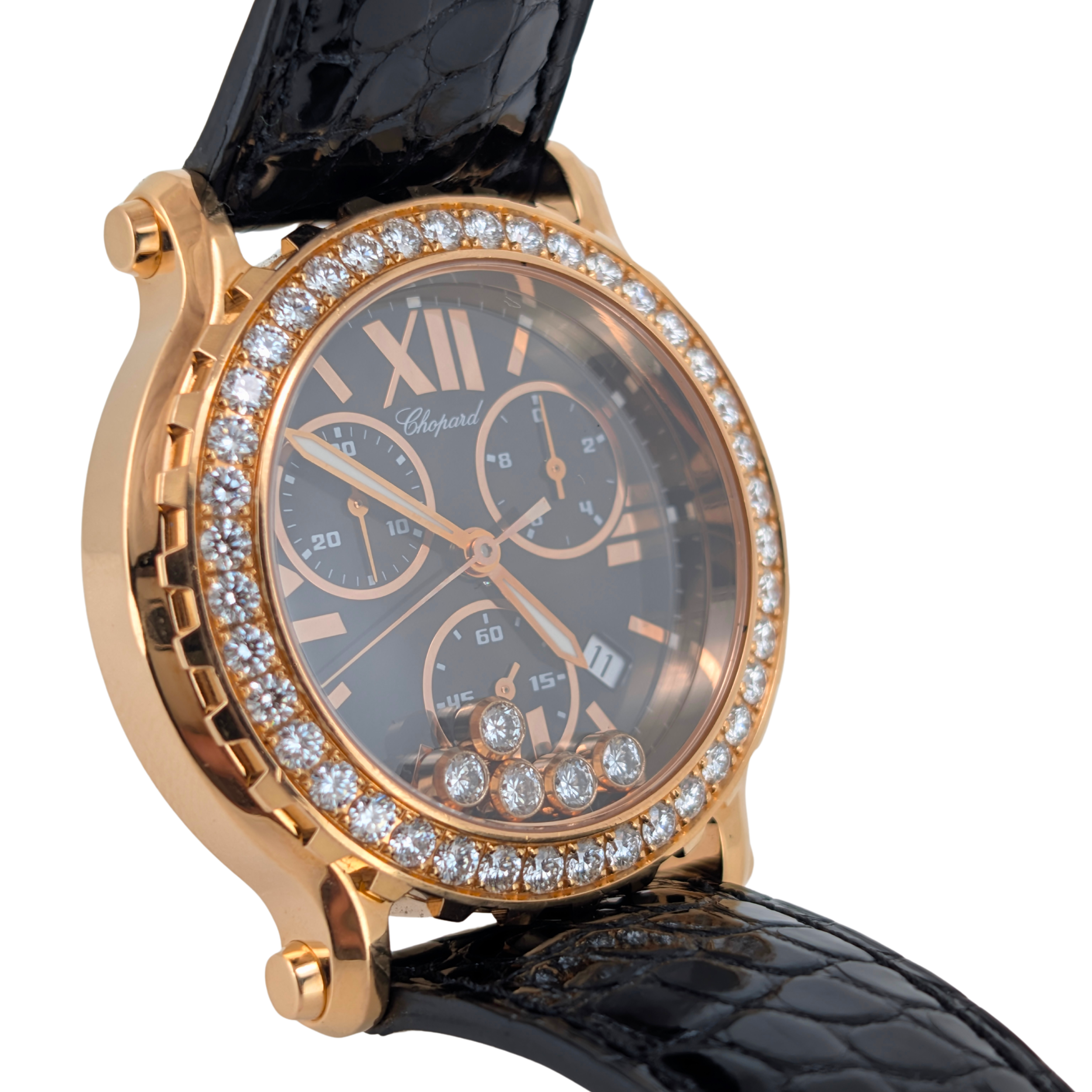 Chopard Happy Sport Chronograph 18k Rose Gold 42mm Watch 283583-5004