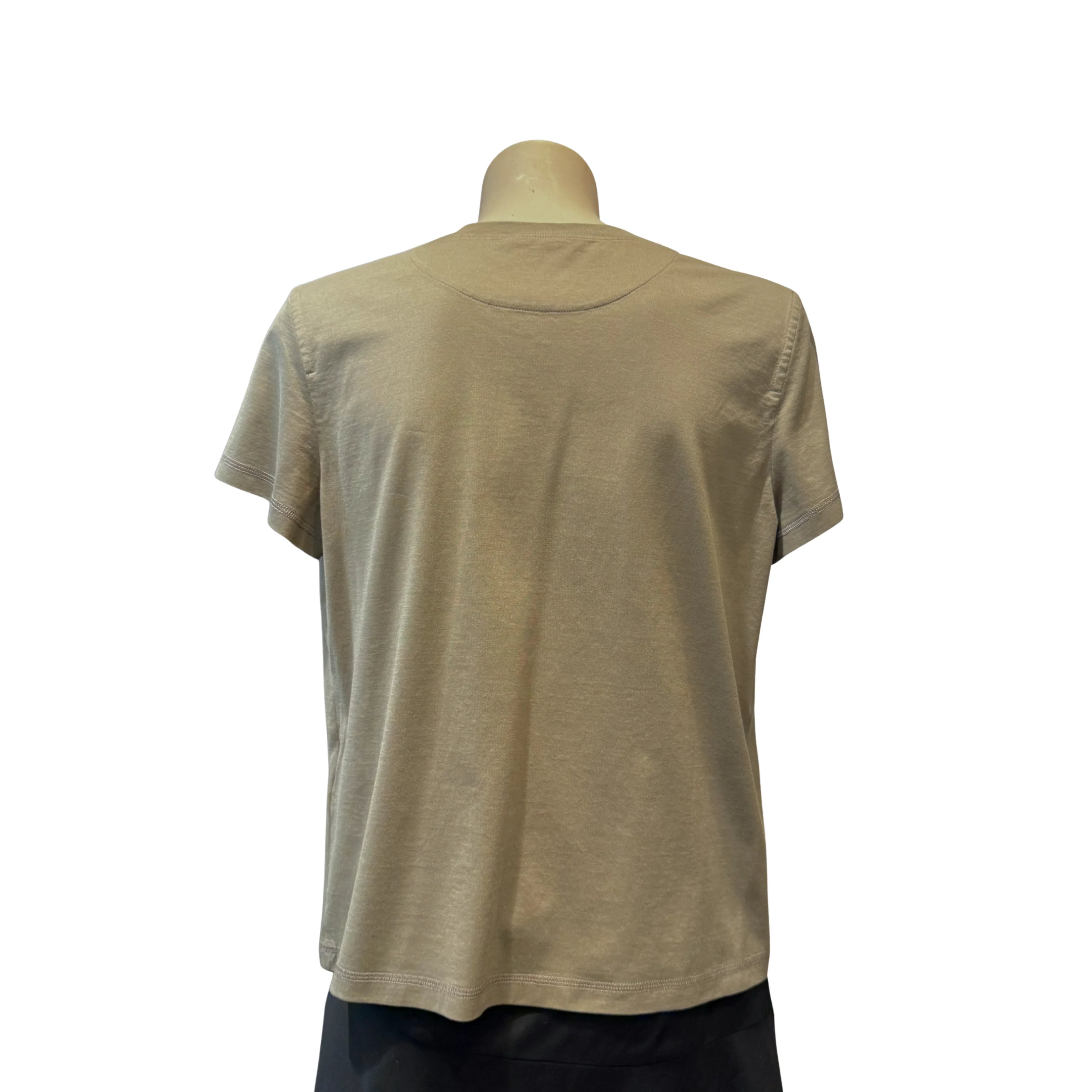 Hermes Droit Poche Brodée T-shirt Khaki size 40 - Lost Designer