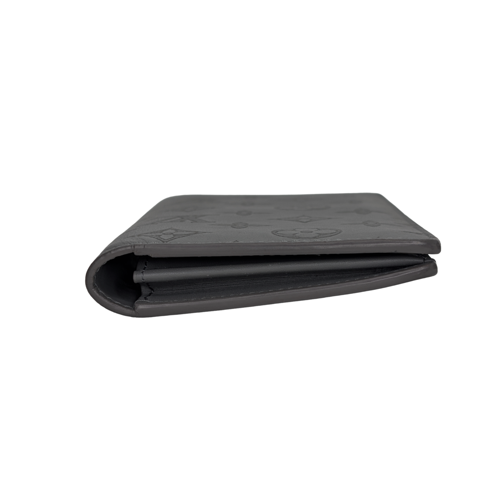 Louis Vuitton Brazza Wallet Shadow Leather Grey