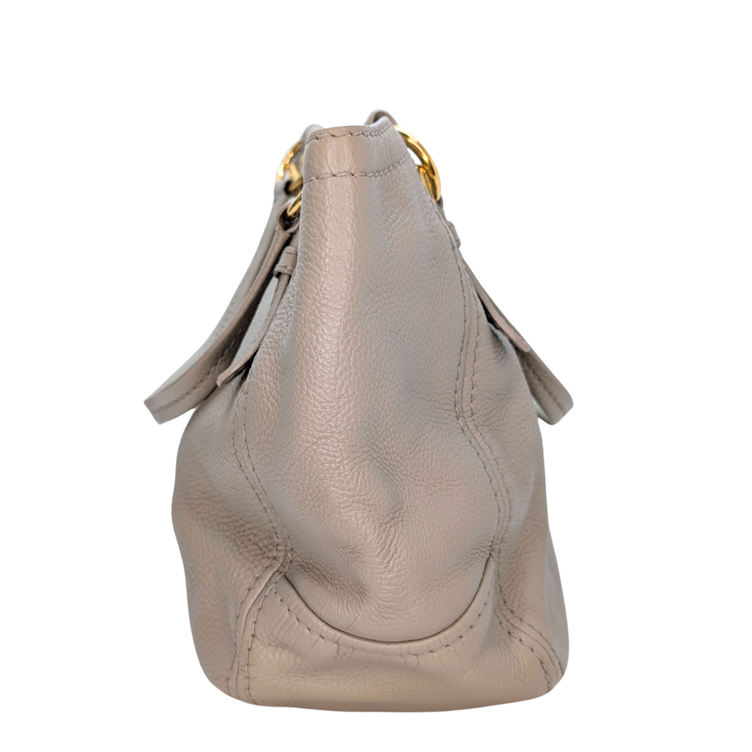 Prada Pomice Vitello Daino Leather Tote Bag Beige