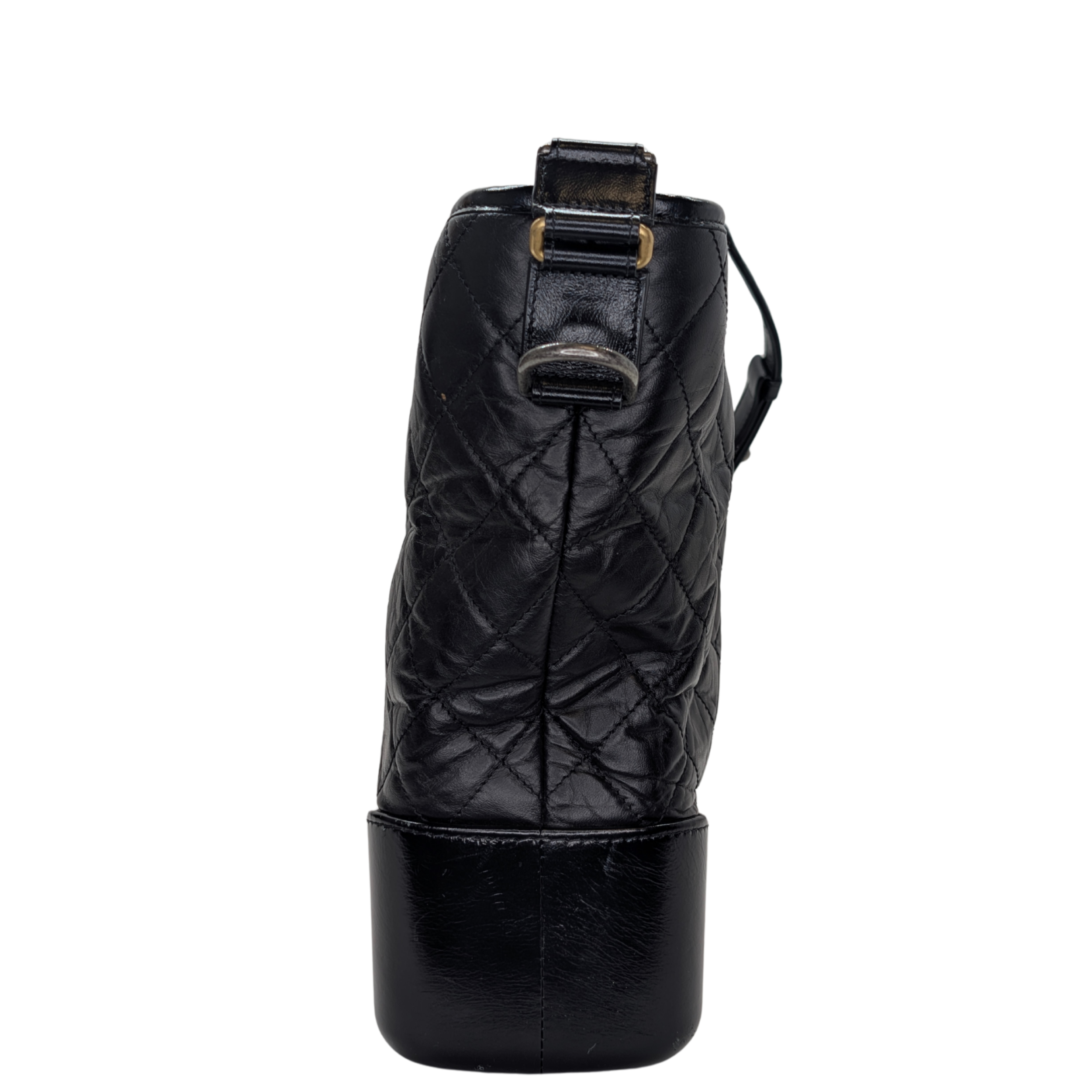 Chanel Aged Calfskin Quilted Large Gabrielle Hobo Bag Black