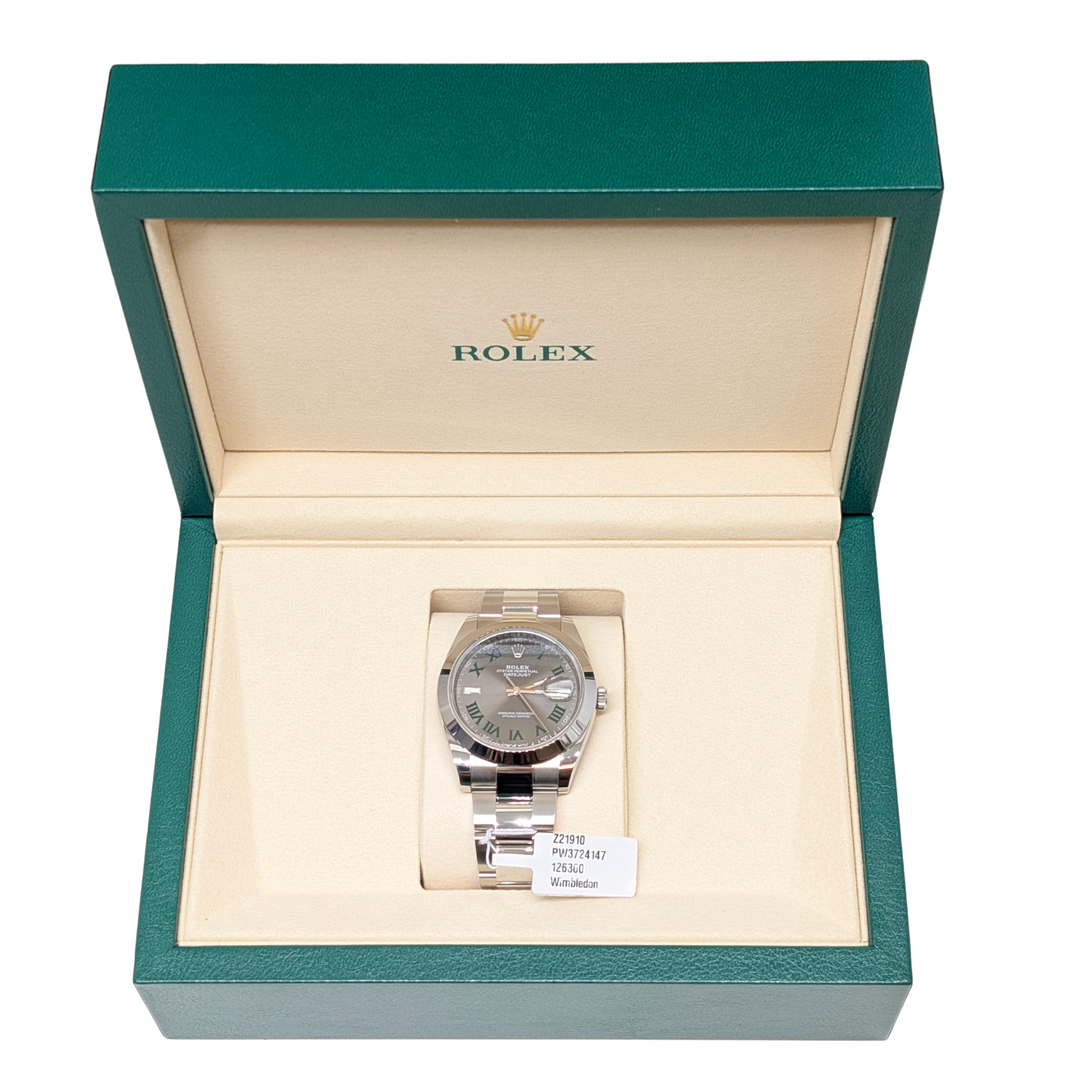 Rolex Datejust 41mm Ref. 126300 Wimbledon Dial Oyster Bracelet 2025