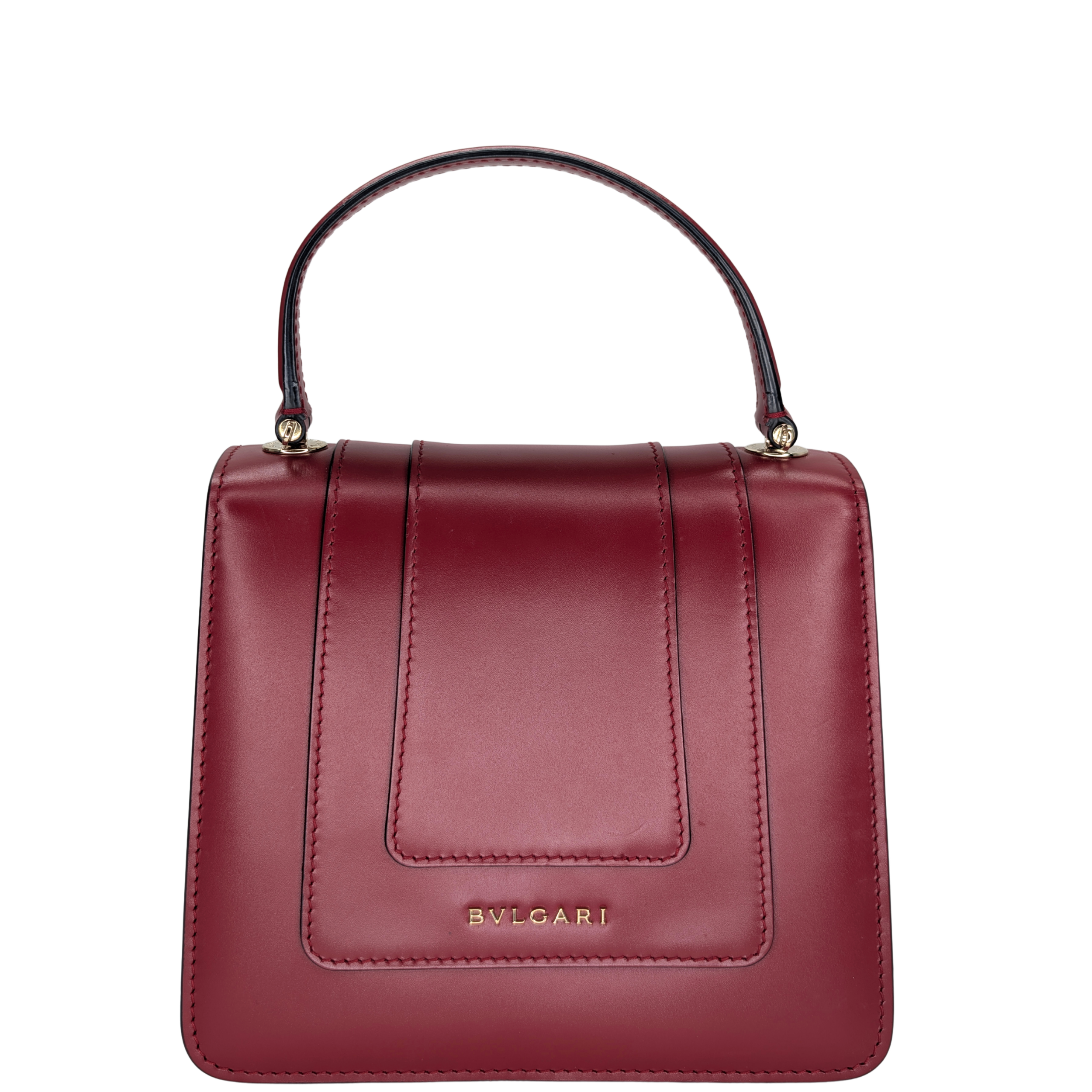 Bvlgari Calfskin Serpenti Forever Top Handle Red
