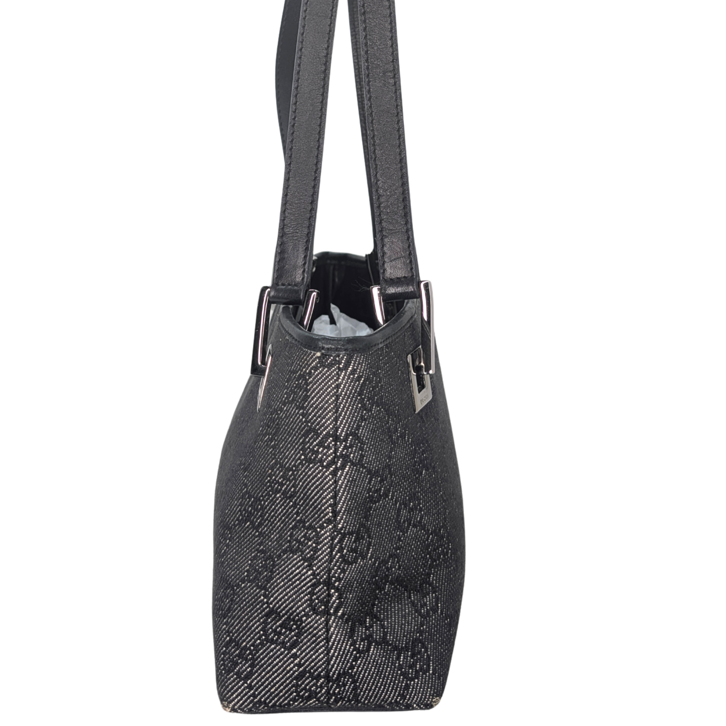 Gucci GG Denim Small Shoulder Tote Bag