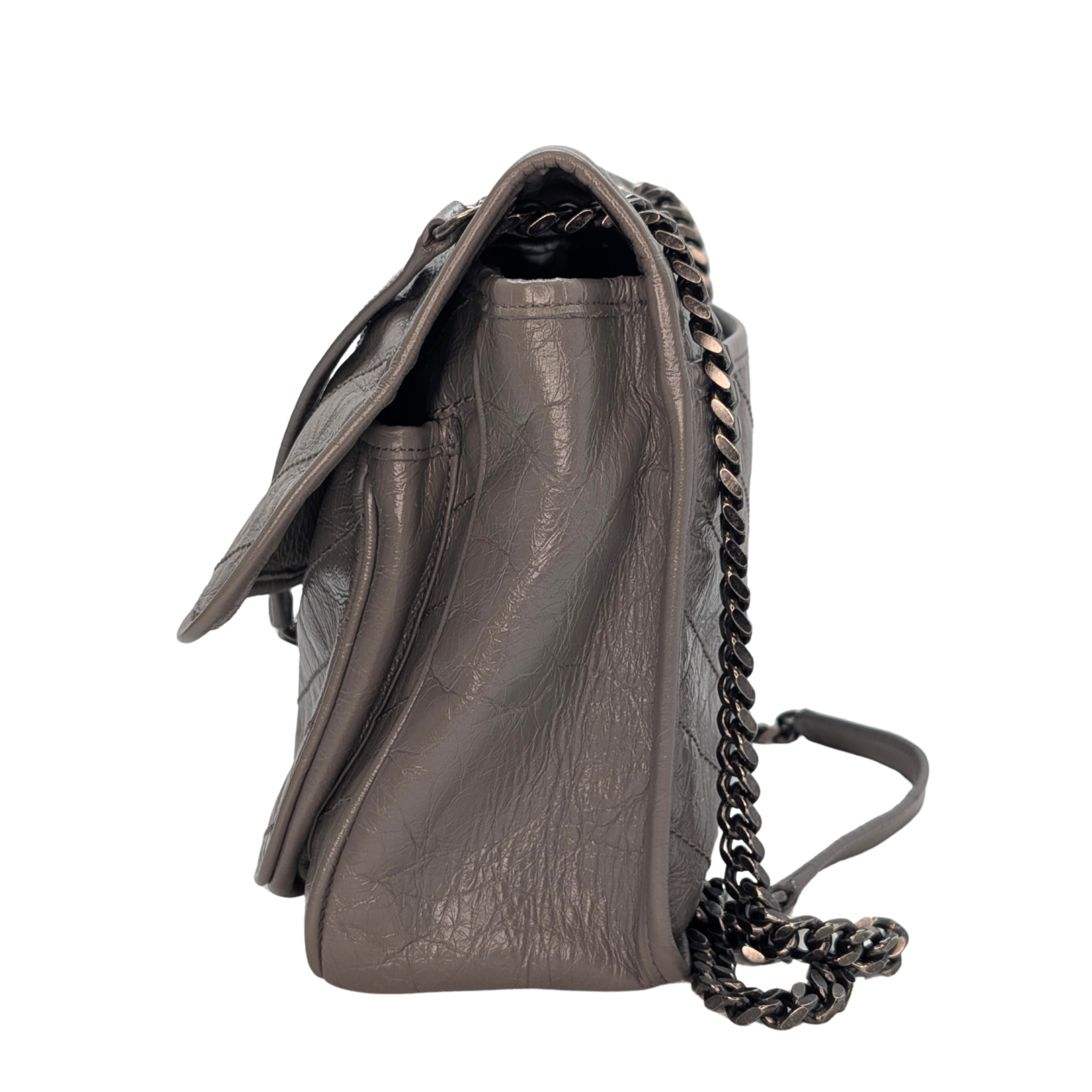Saint Laurent Crinkled Calfskin Matelasse Monogram Medium Niki Bag