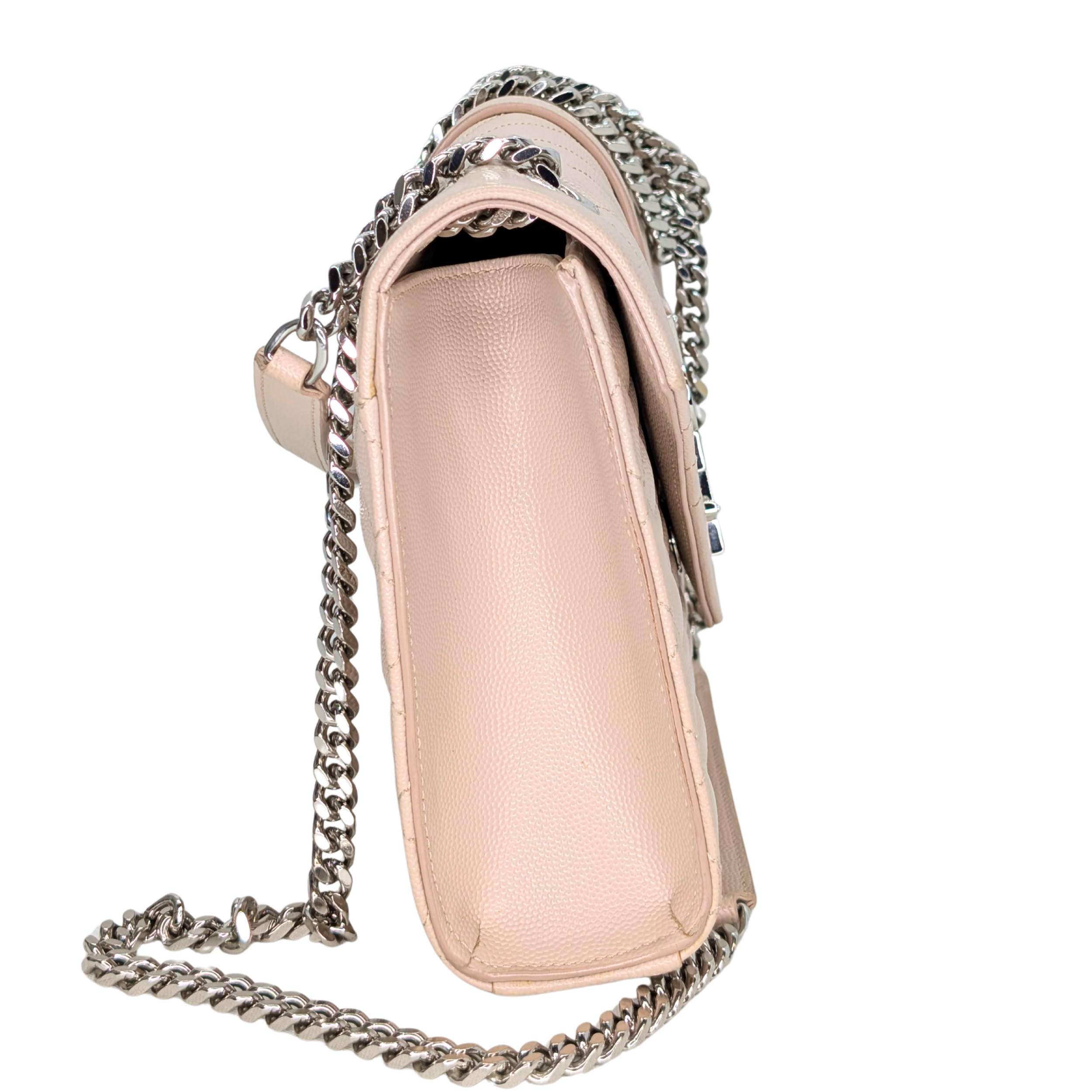Saint Laurent Medium Envelope Bag Marble Pink