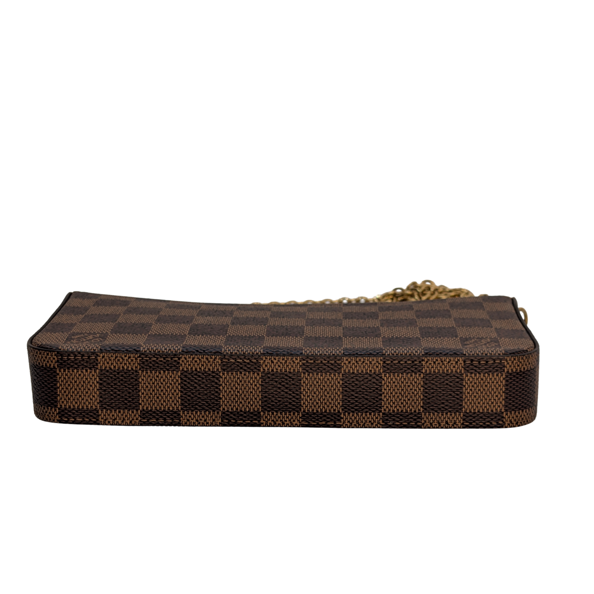 Louis Vuitton Damier Ebene Felicie Pochette Chain Wallet Bag