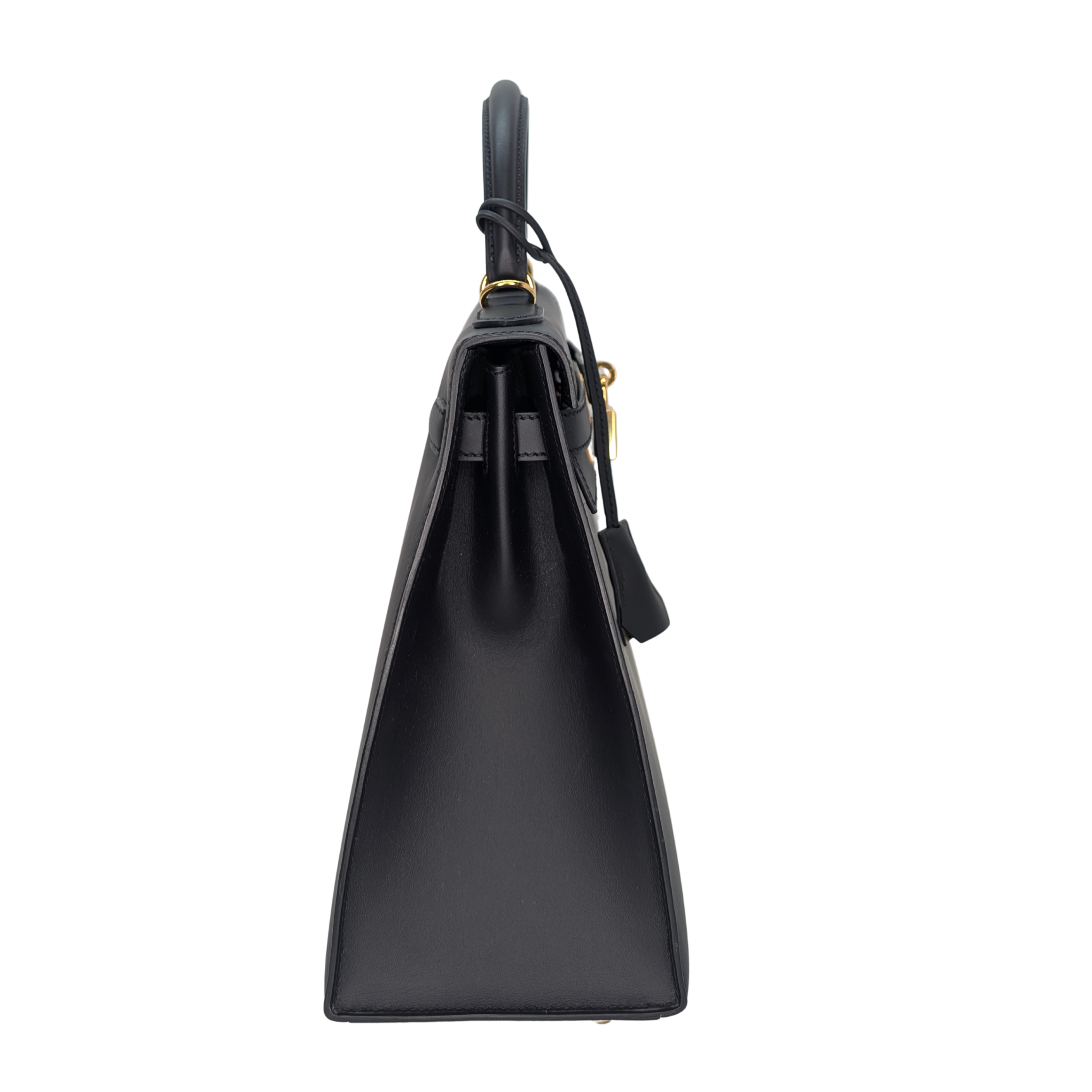 Hermes Kelly 32 Sellier Sombrero Box Leather GHW Matte Black X Stamp