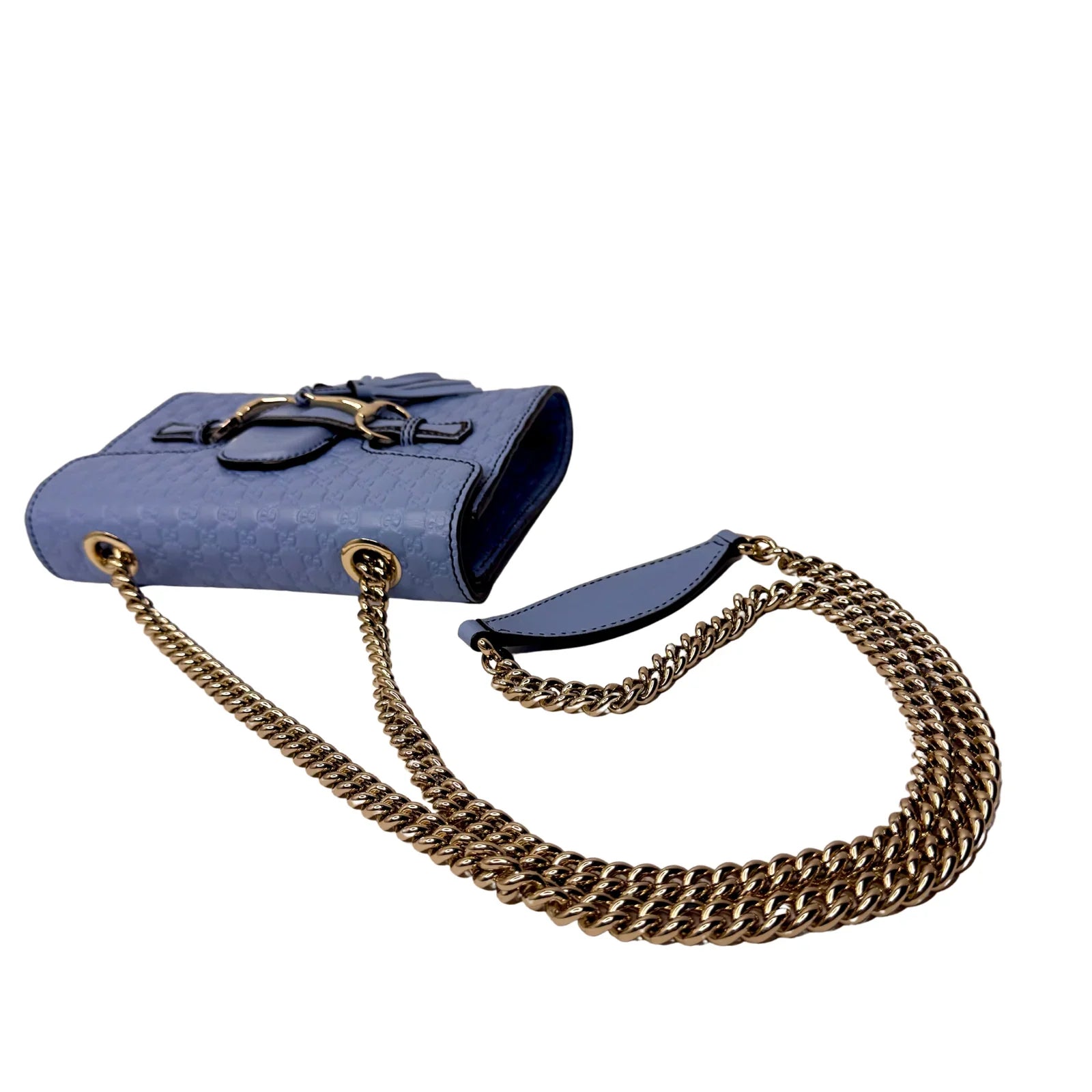 Gucci Microguccissima Mini Emily Chain Shoulder Bag – Light Blue - Lost Designer