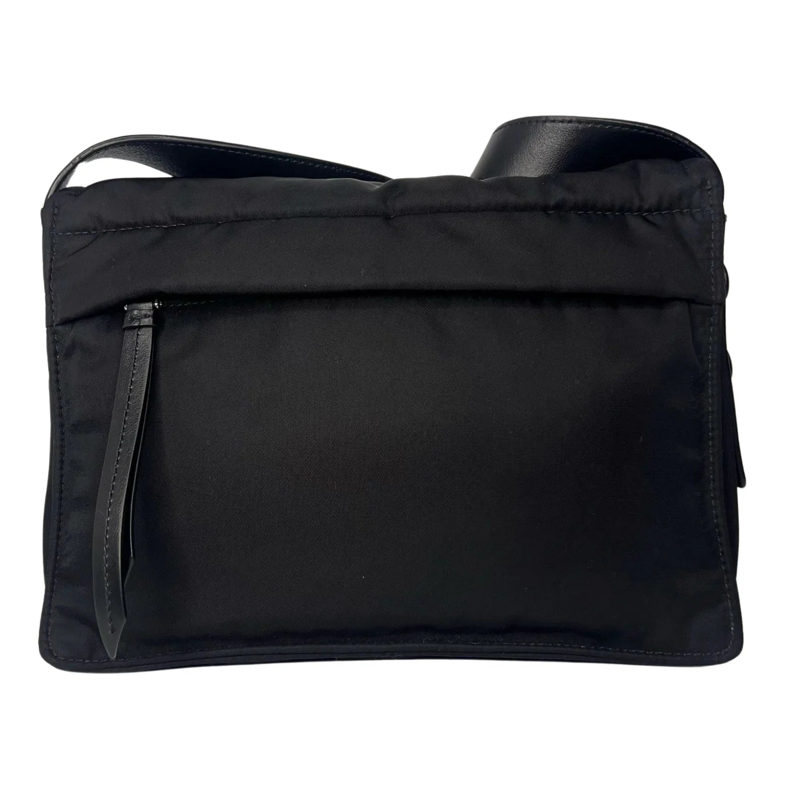 Prada Nylon Crossbody Bag with Flap Closure – Black - Lost Designer