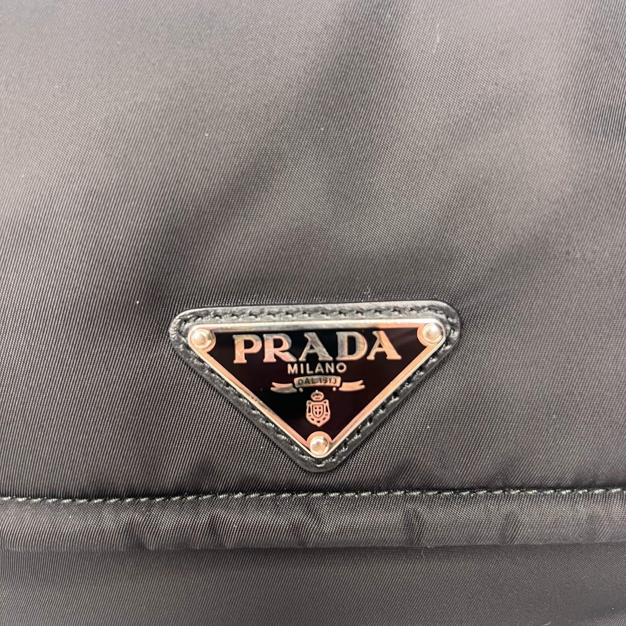Prada Nylon Crossbody Bag with Flap Closure – Black - Lost Designer