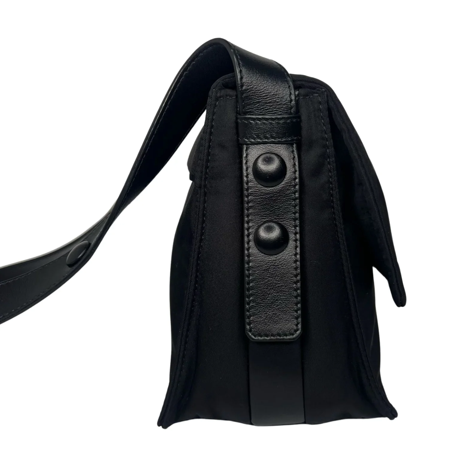 Prada Nylon Crossbody Bag with Flap Closure – Black - Lost Designer