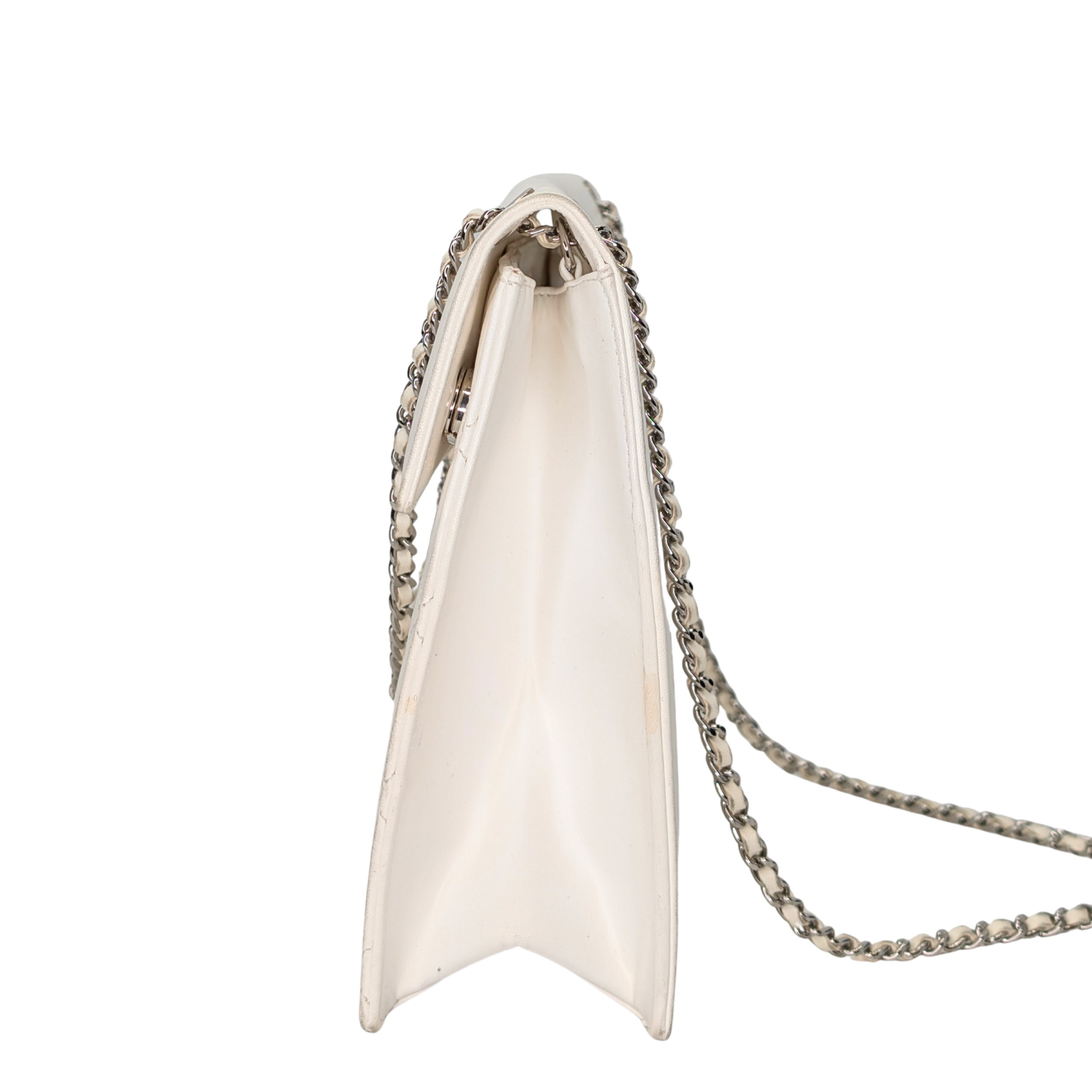 Chanel 2014 Delivery Cutout Handle Bag White