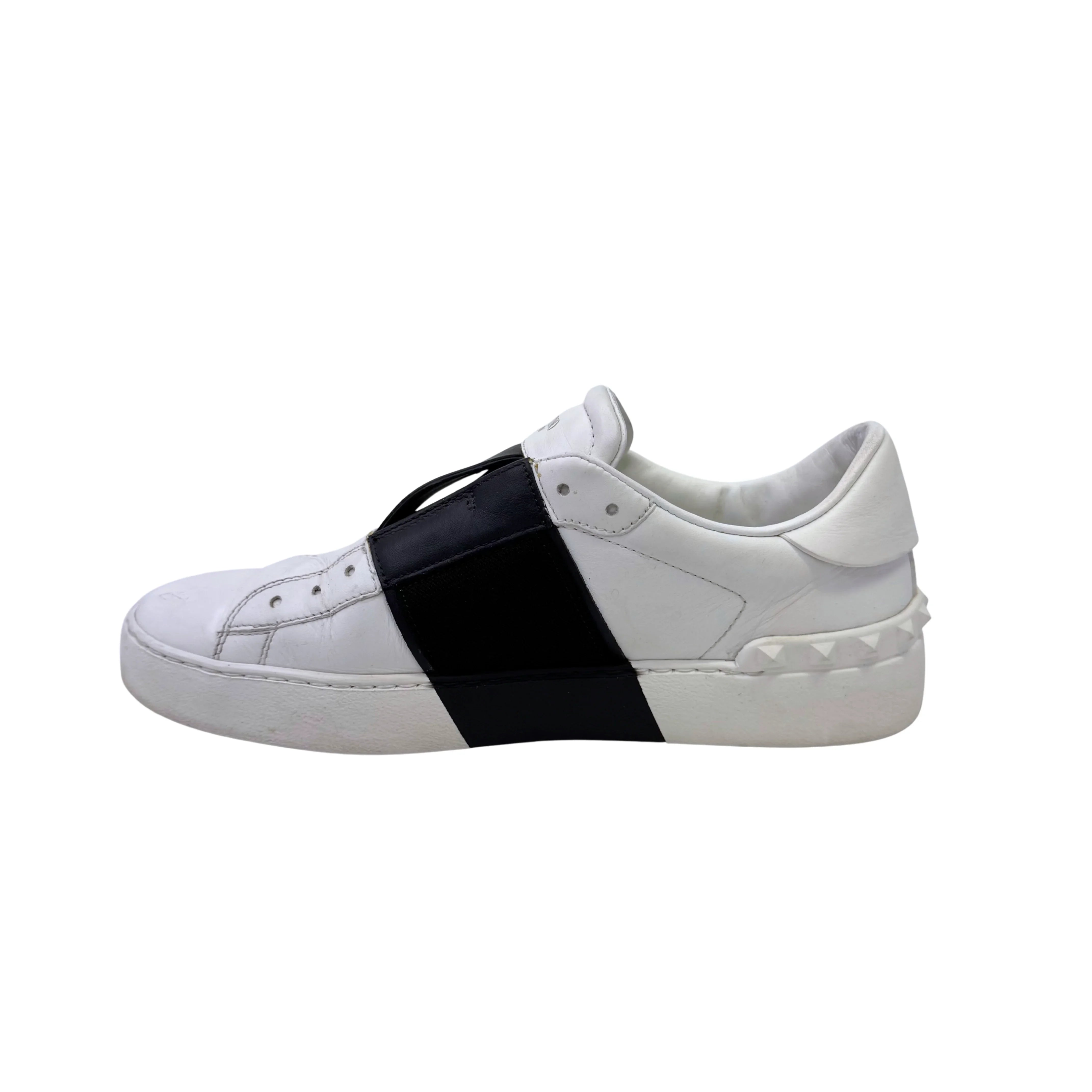 Valentino Open Slip On Sneaker White & Black Women's Size 38 - Lost Designer